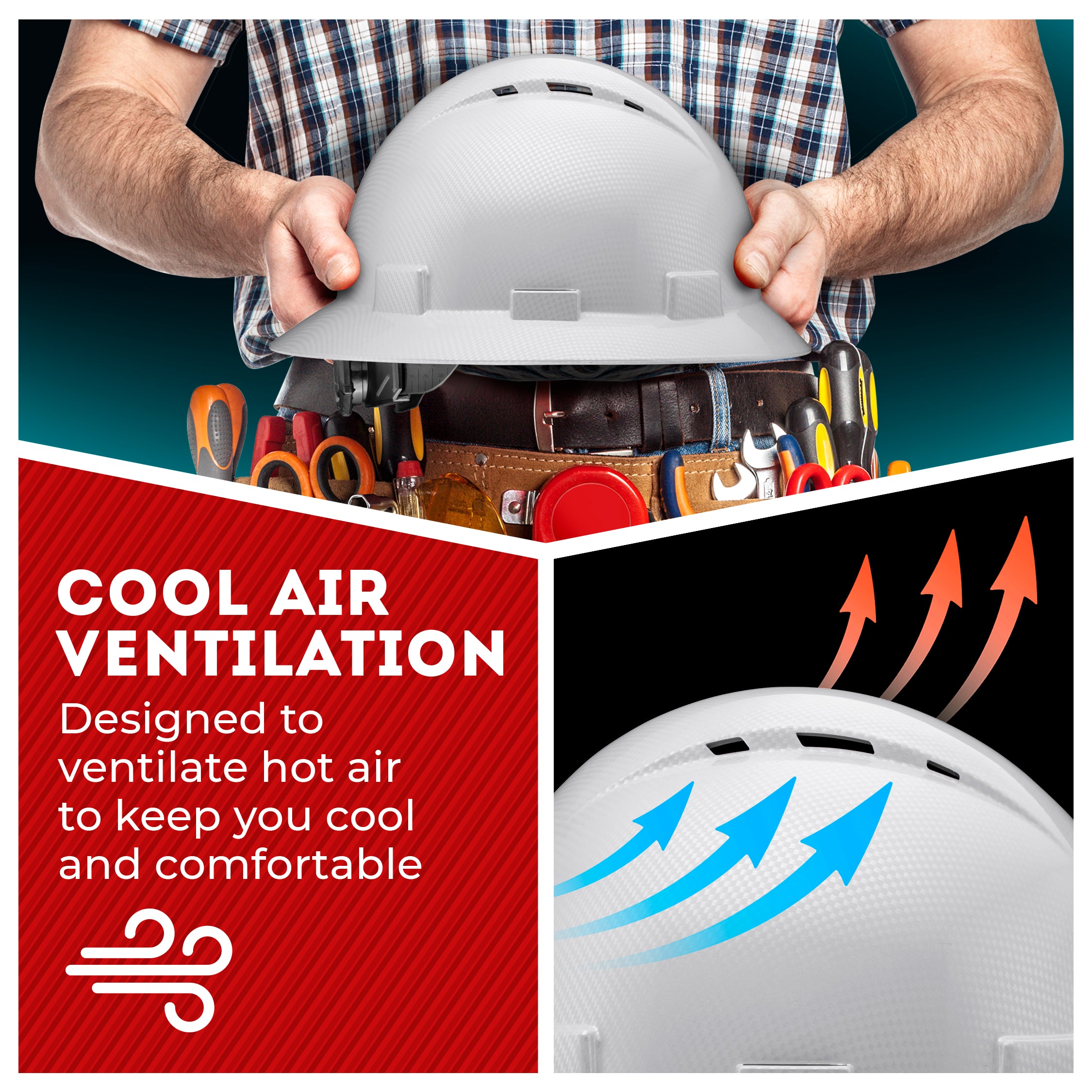 Full Brim Light Grey Graphite Design Matte Finish Vented Hard Hat