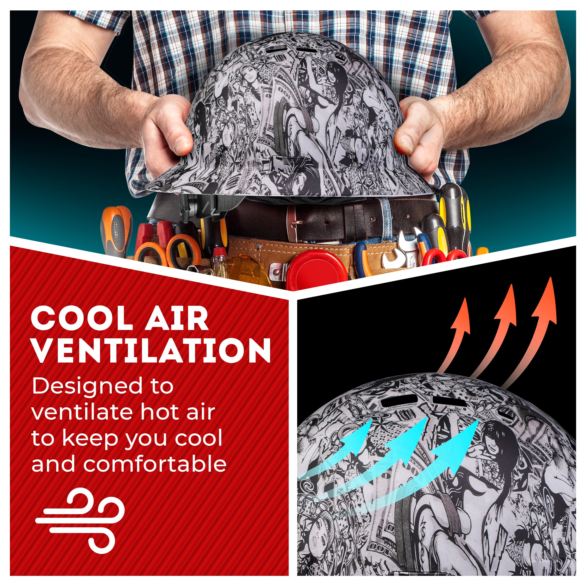 Full Brim Money and Honeys Matte Finish Vented Hard Hat