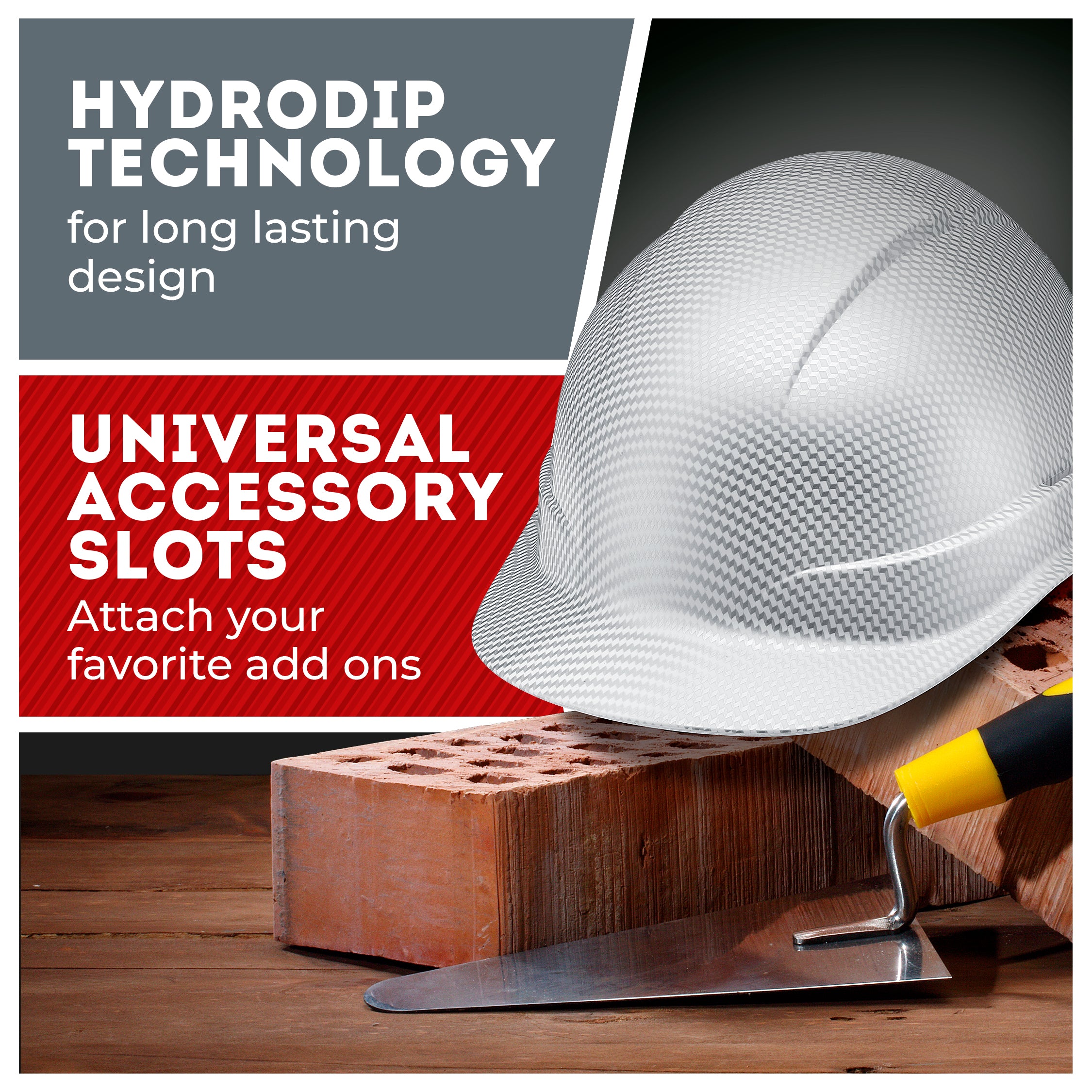 Cap Style Ice Cube Platinum Graphite Design Gloss Finish Non-Vented Hard Hat