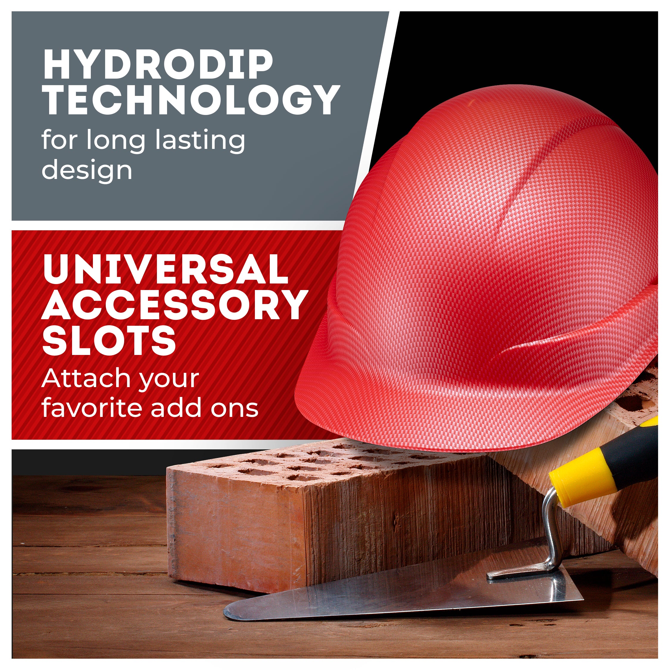 Cap Style Red Textured Graphite Design Matte Finish Non-Vented Hard Hat