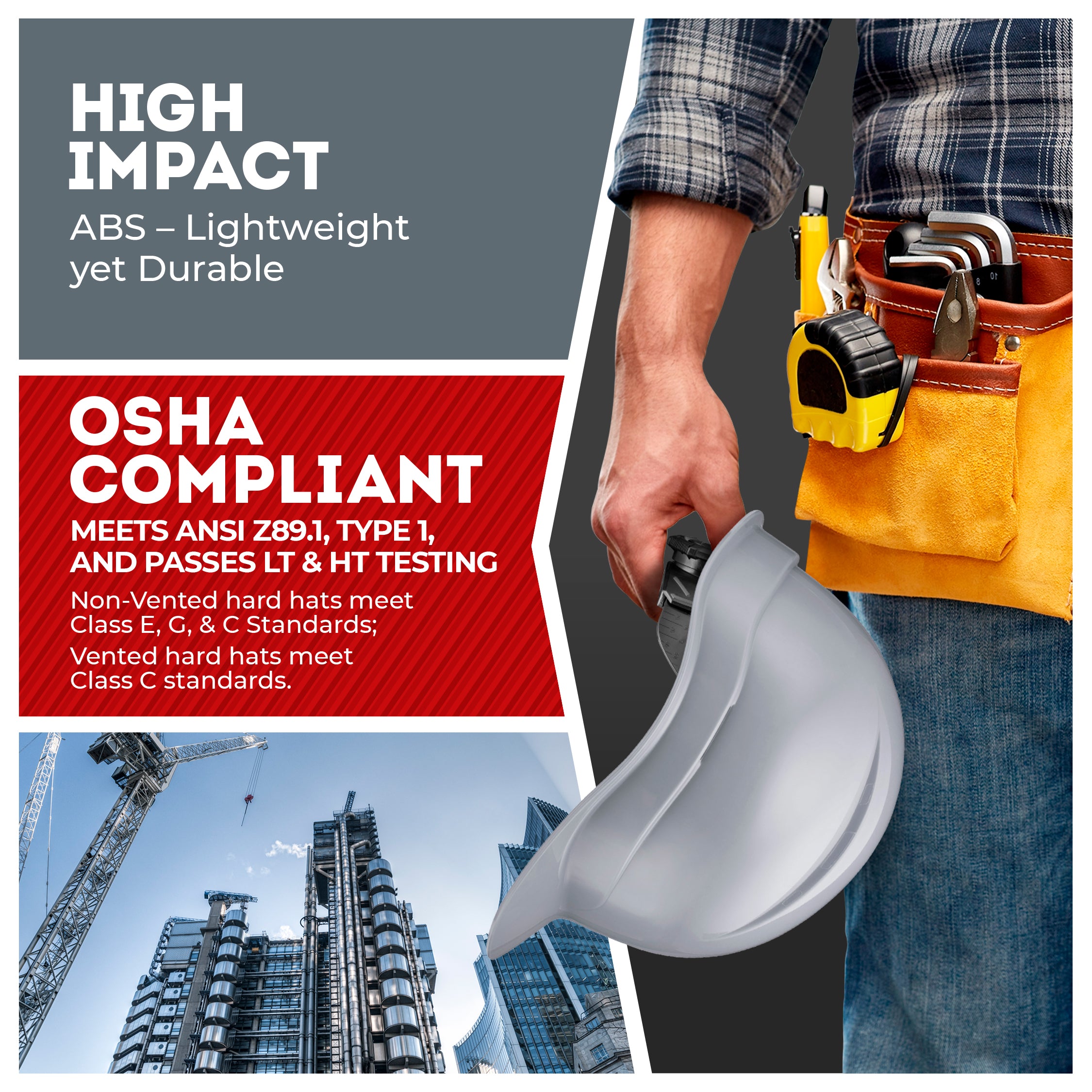 Cap Style Grey Non-Vented Hard Hat