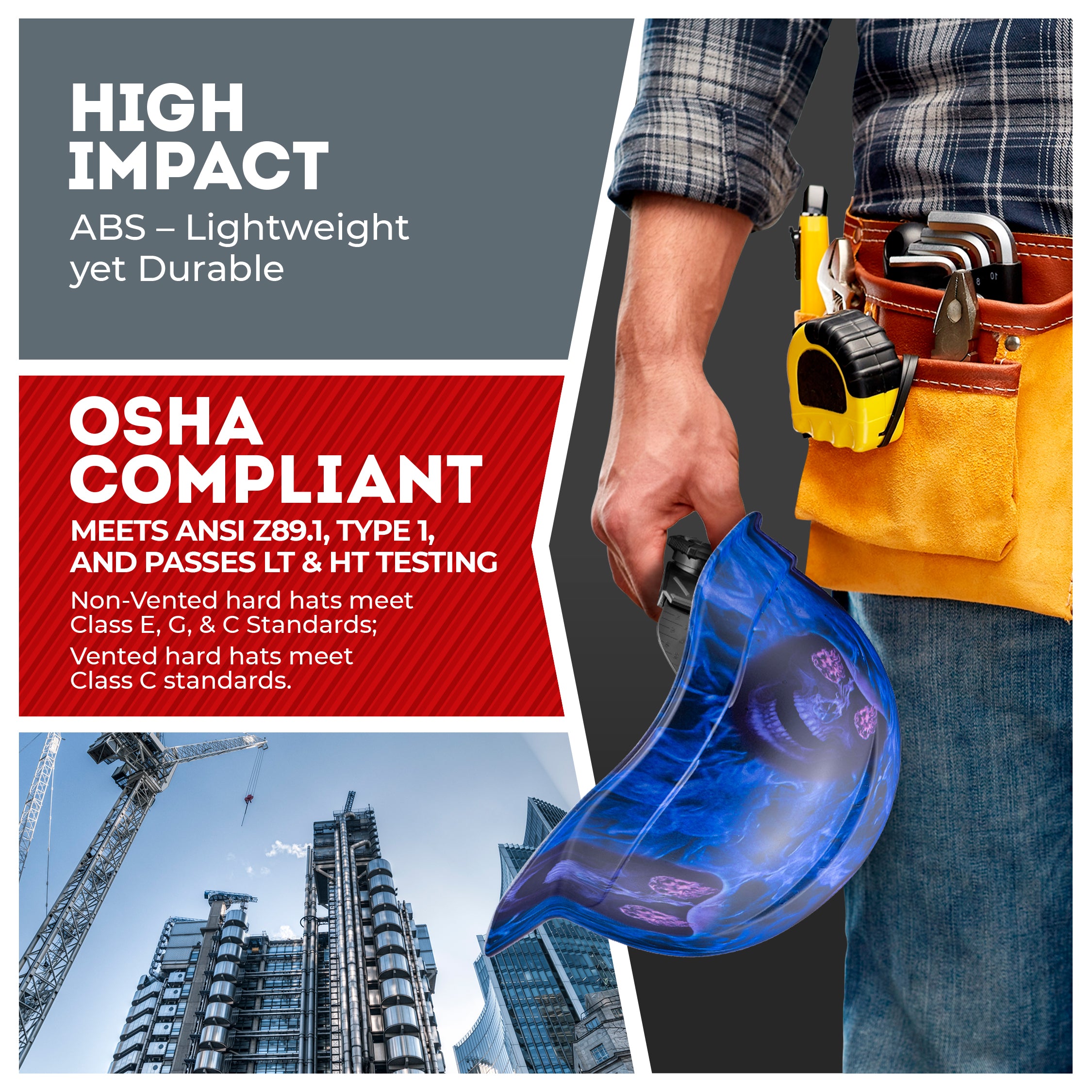 Cap Style Blue Banshee Matte Finish Non-Vented Hard Hat