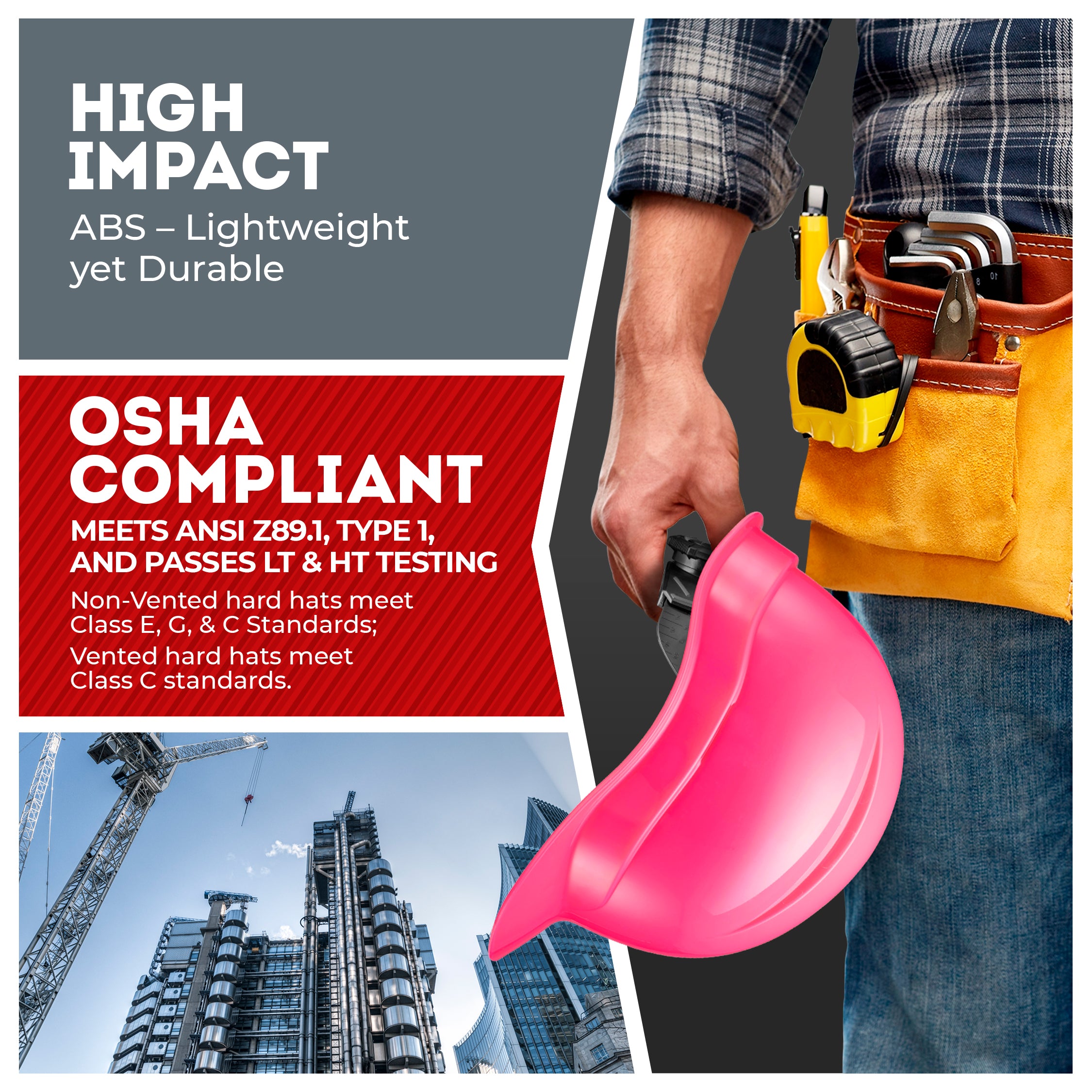 Cap Style Pink Non-Vented Hard Hat