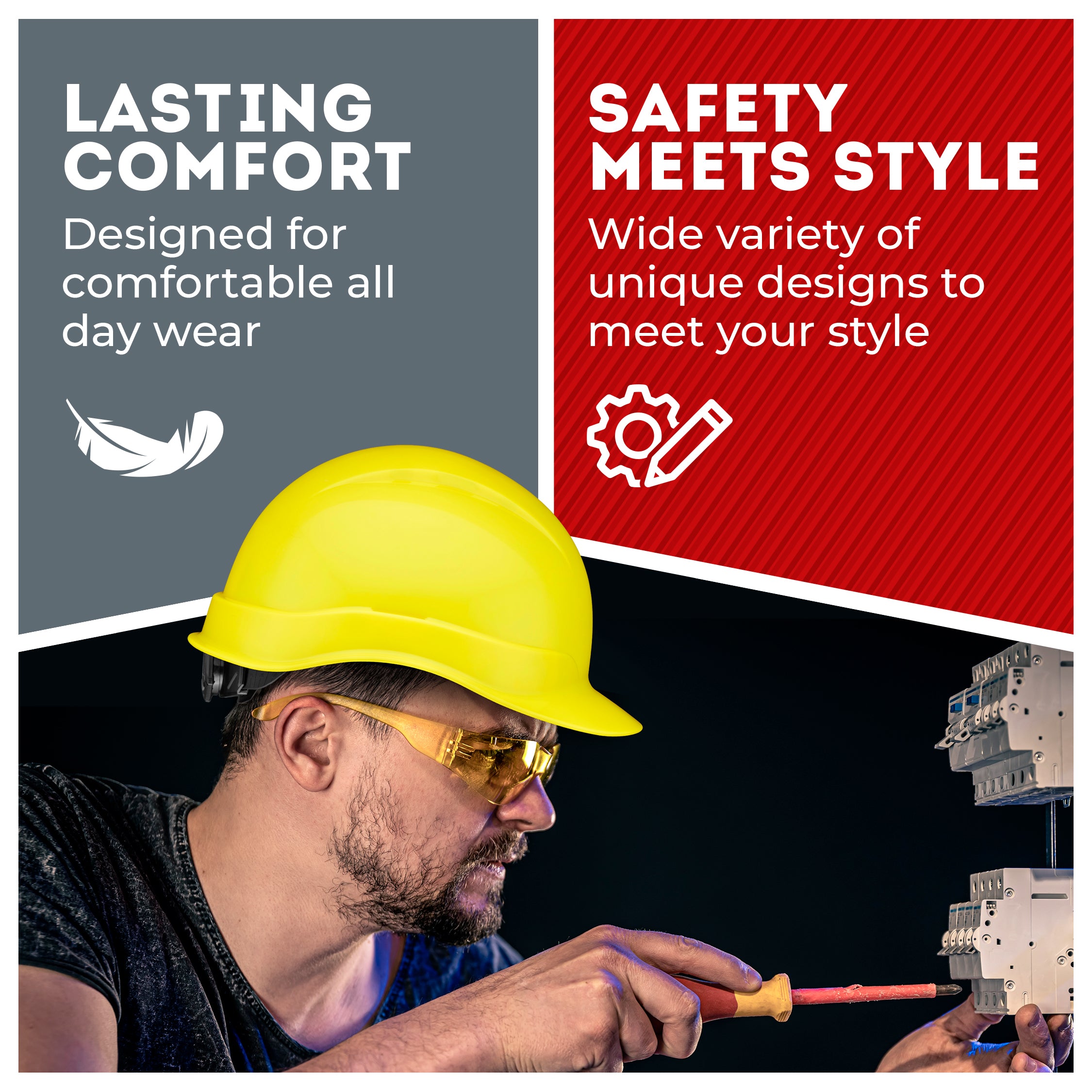 Cap Style Hi-Vis Lime Non-Vented Hard Hat