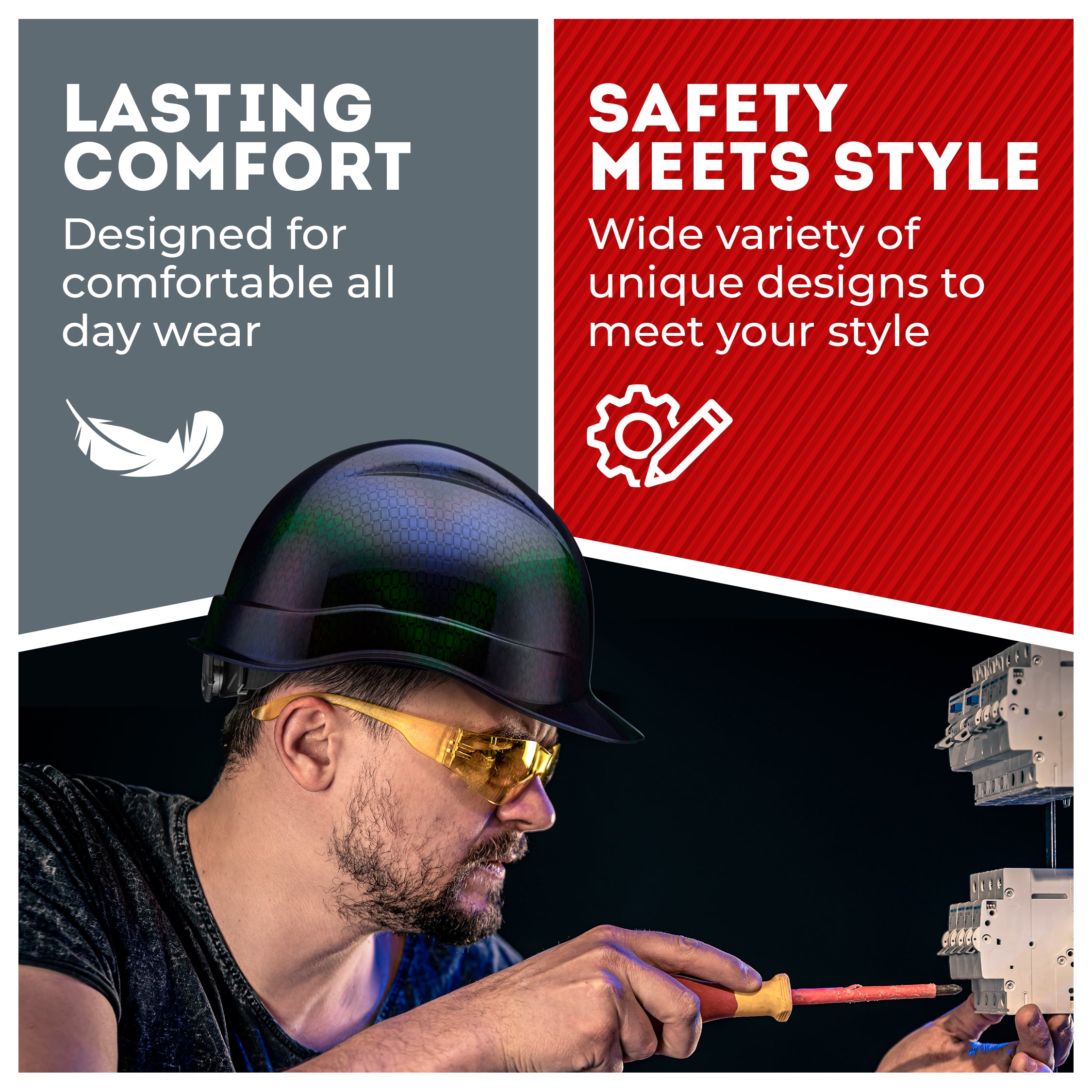 Cap Style Cameleon Graphite Design Gloss Finish Non-Vented Hard Hat