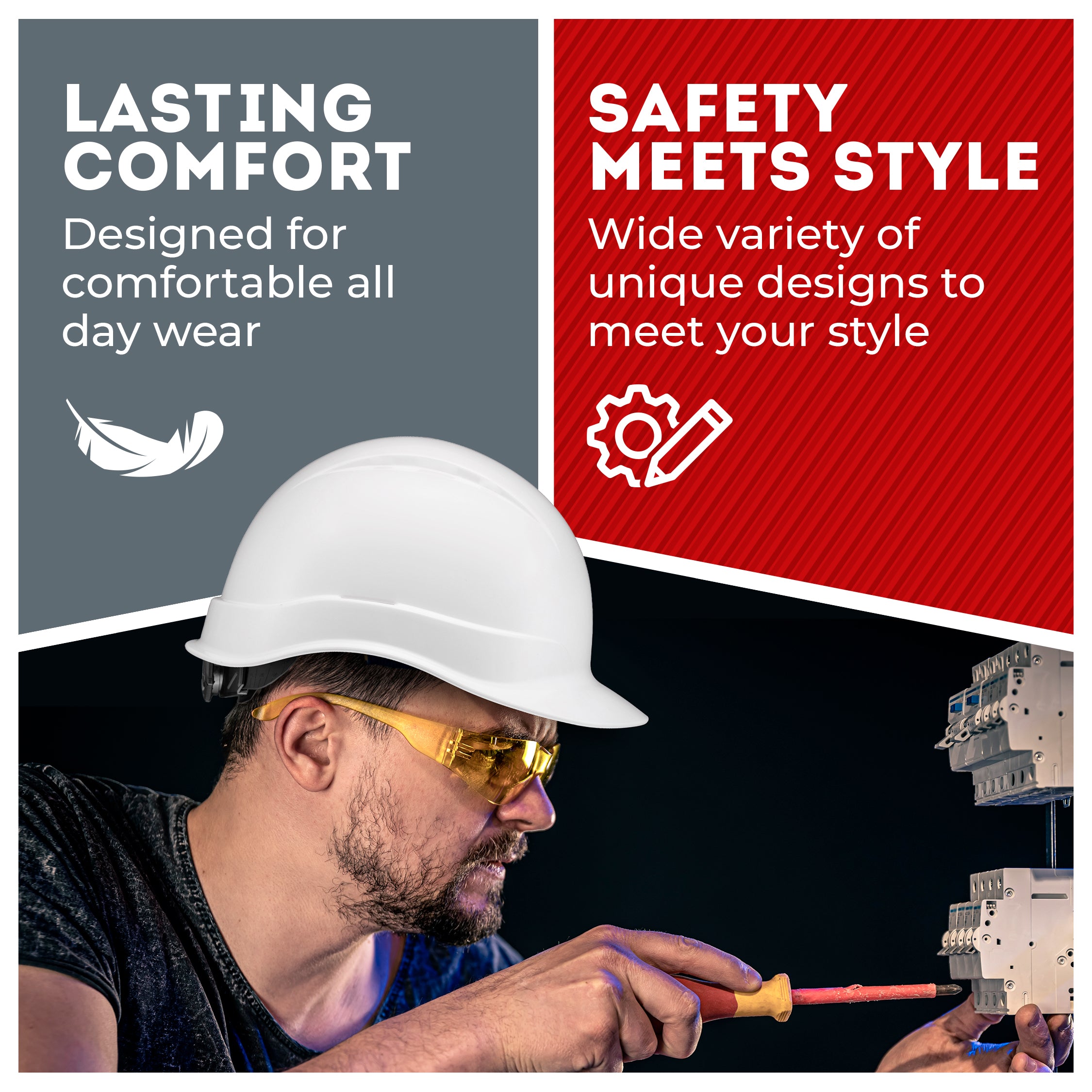 Cap Style White Non-Vented Hard Hat