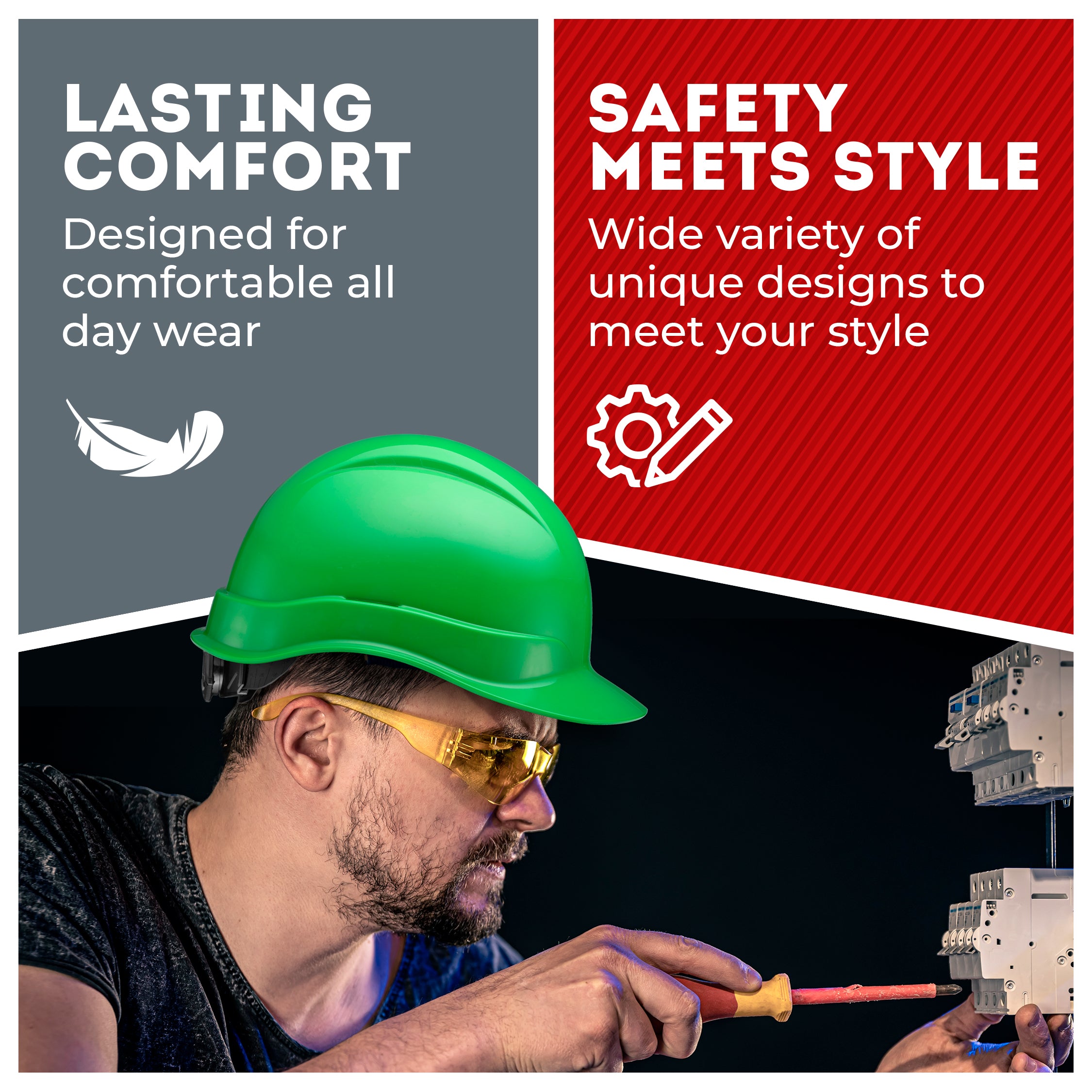 Cap Style Green Non-Vented Hard Hat