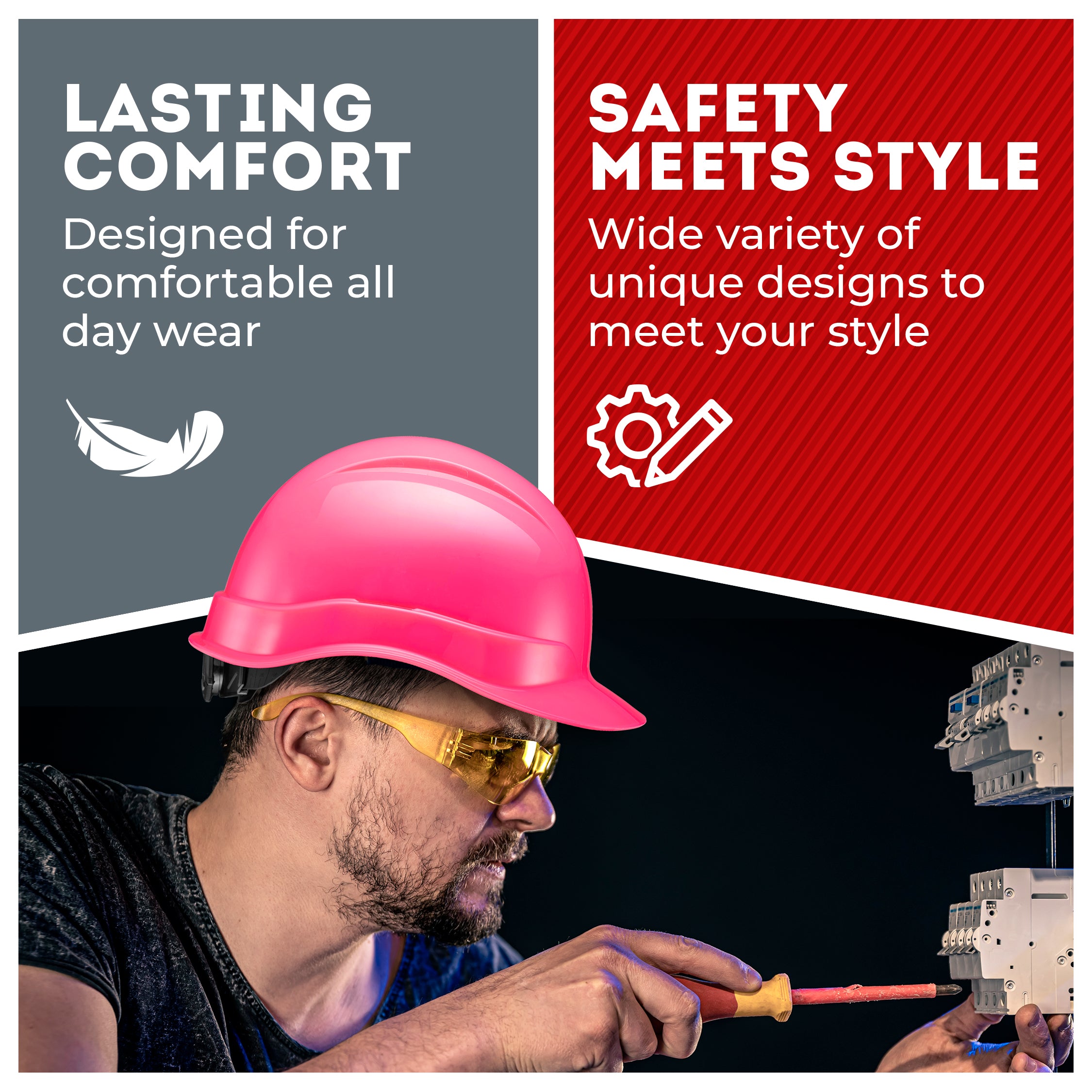 Cap Style Pink Non-Vented Hard Hat
