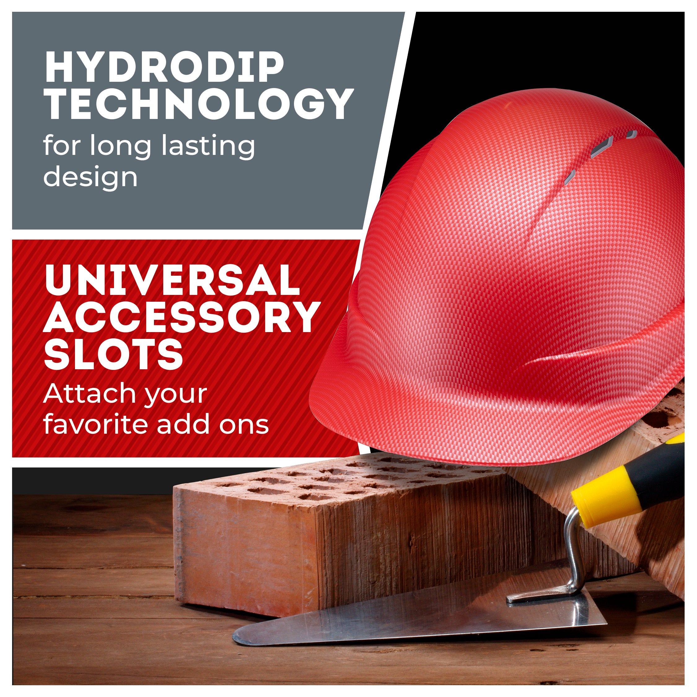 Cap Style Red Textured Graphite Design Matte Finish Vented Hard Hat