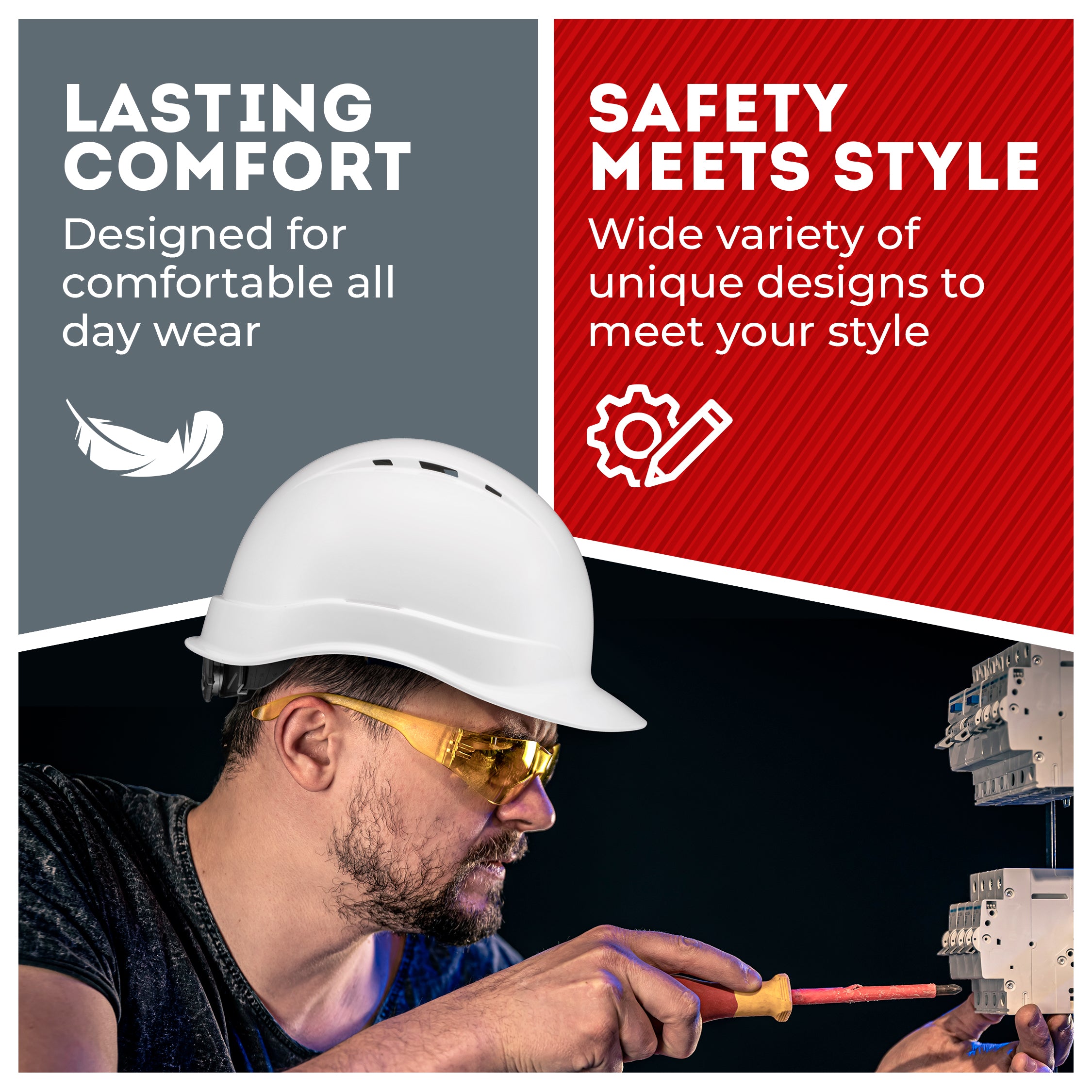 Cap Style White Vented Hard Hat