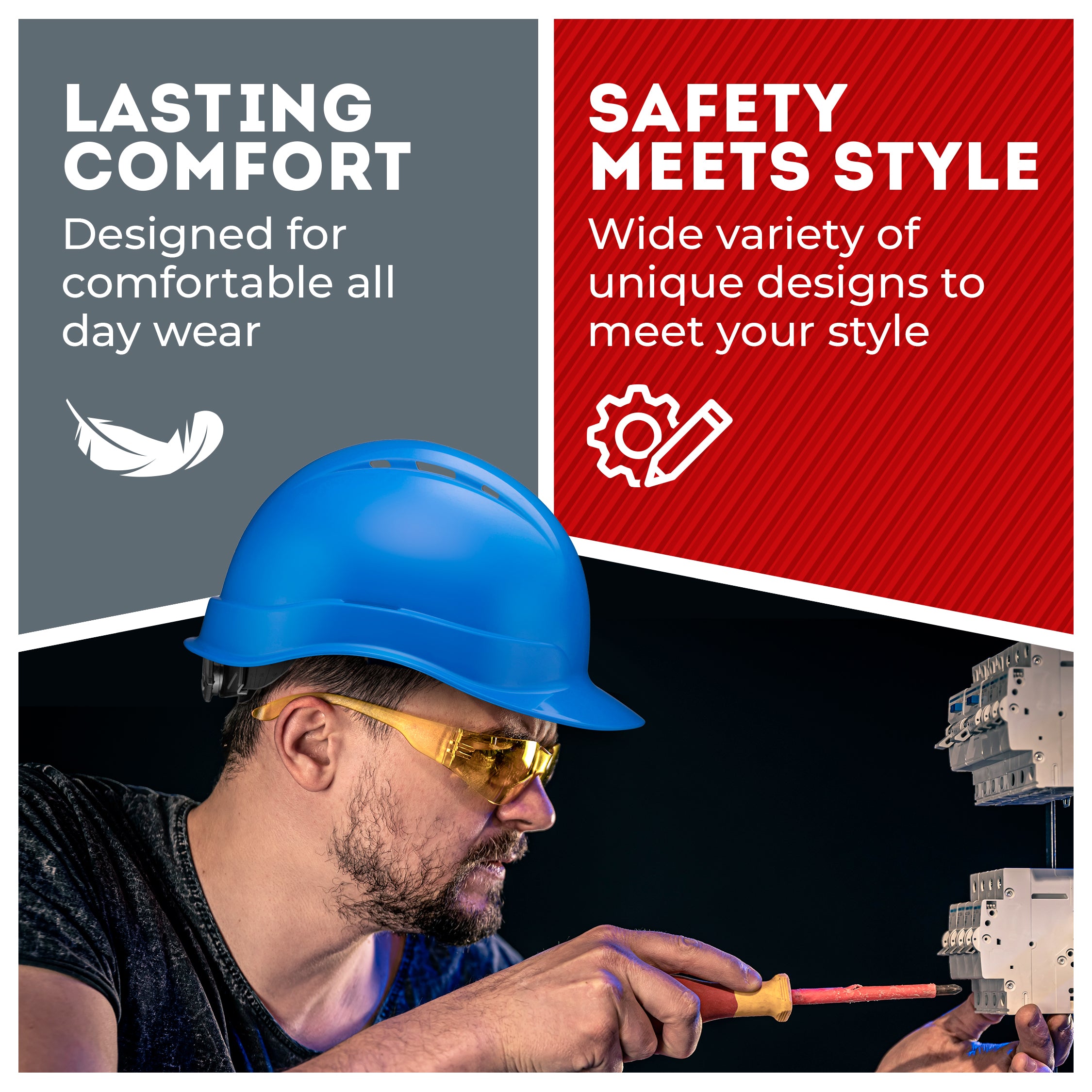 Cap Style Blue Vented Hard Hat