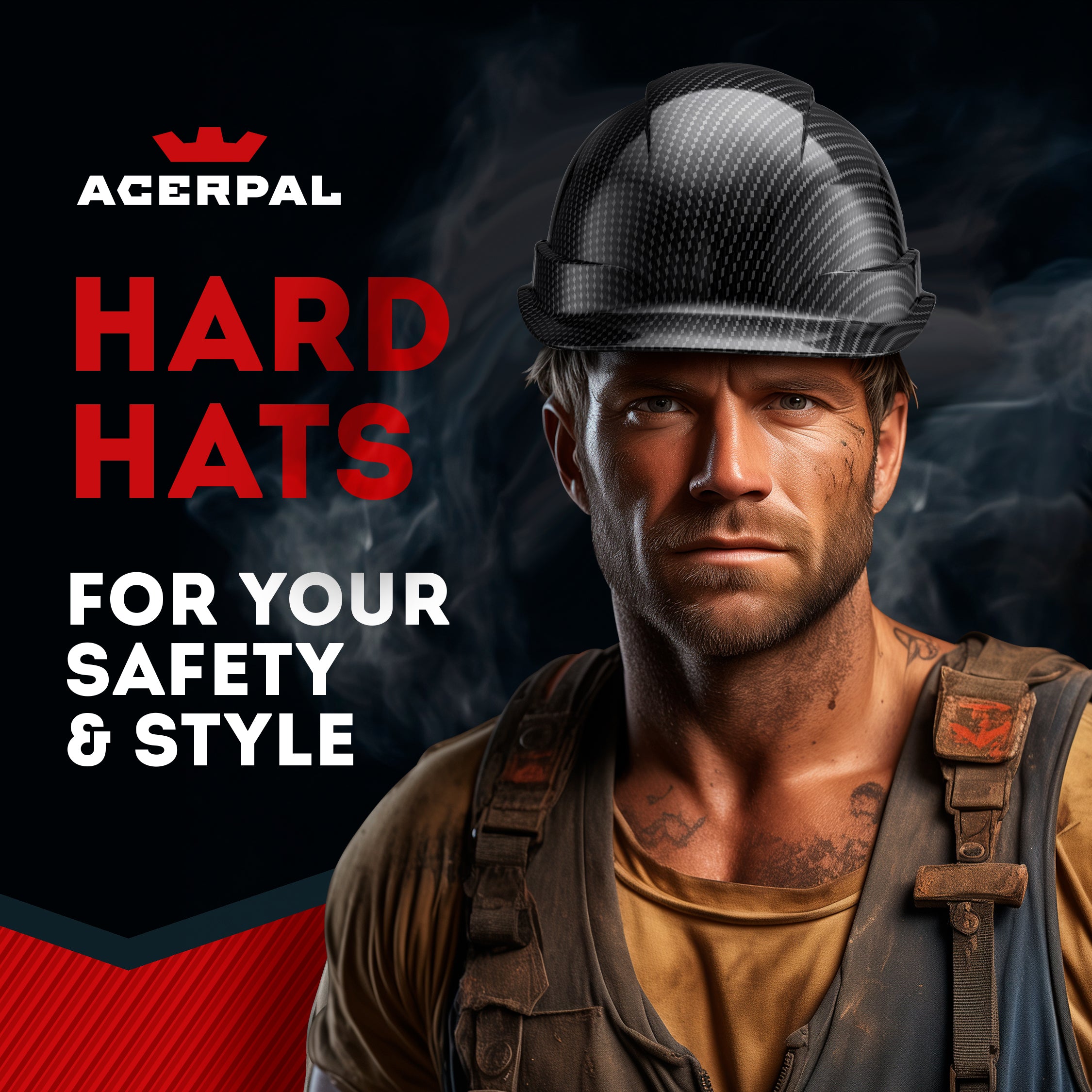 Cap Style Classic Black Graphite Design Gloss Finish Non-Vented Hard Hat