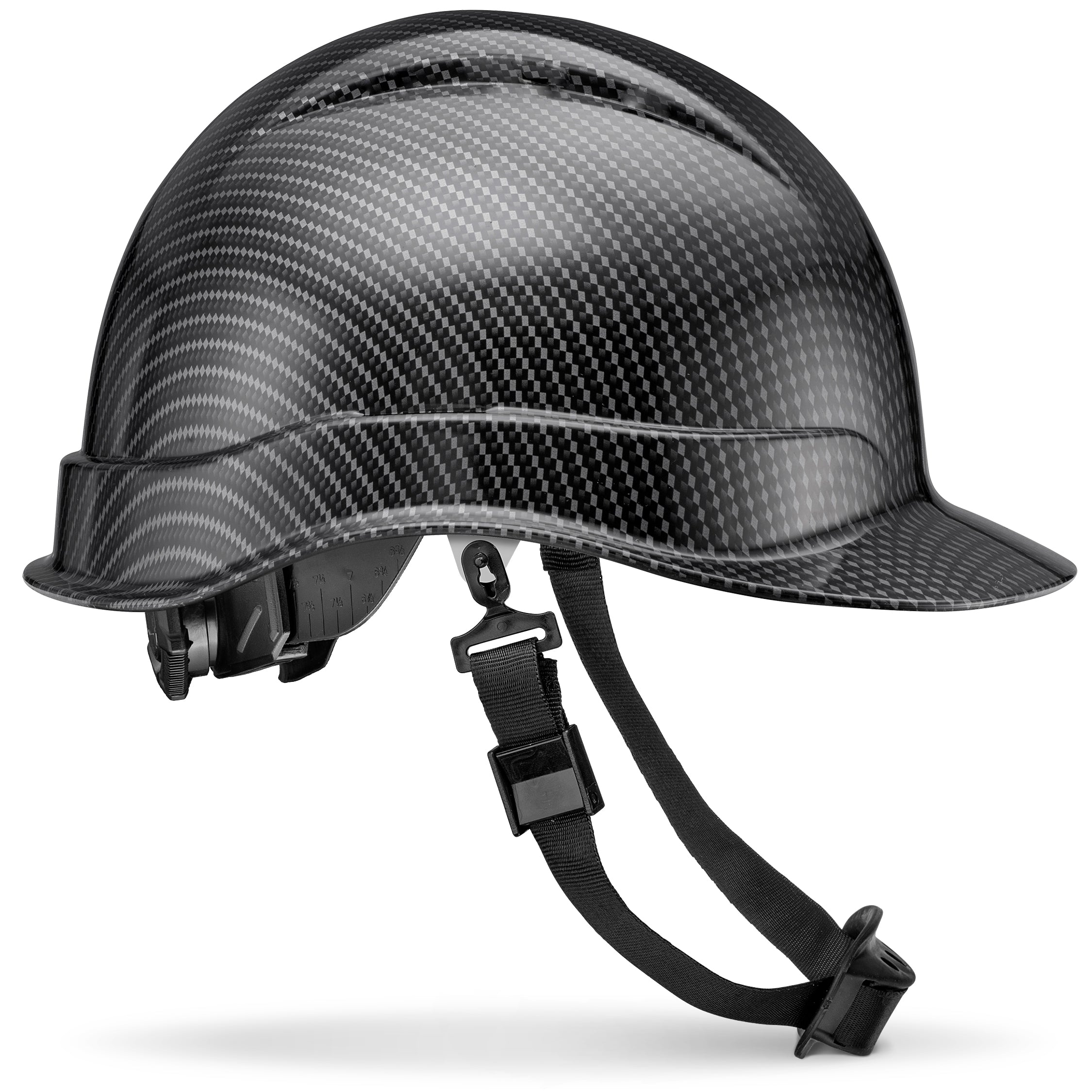 Cap Style Classic Black Graphite Design Gloss Finish Non-Vented Hard Hat
