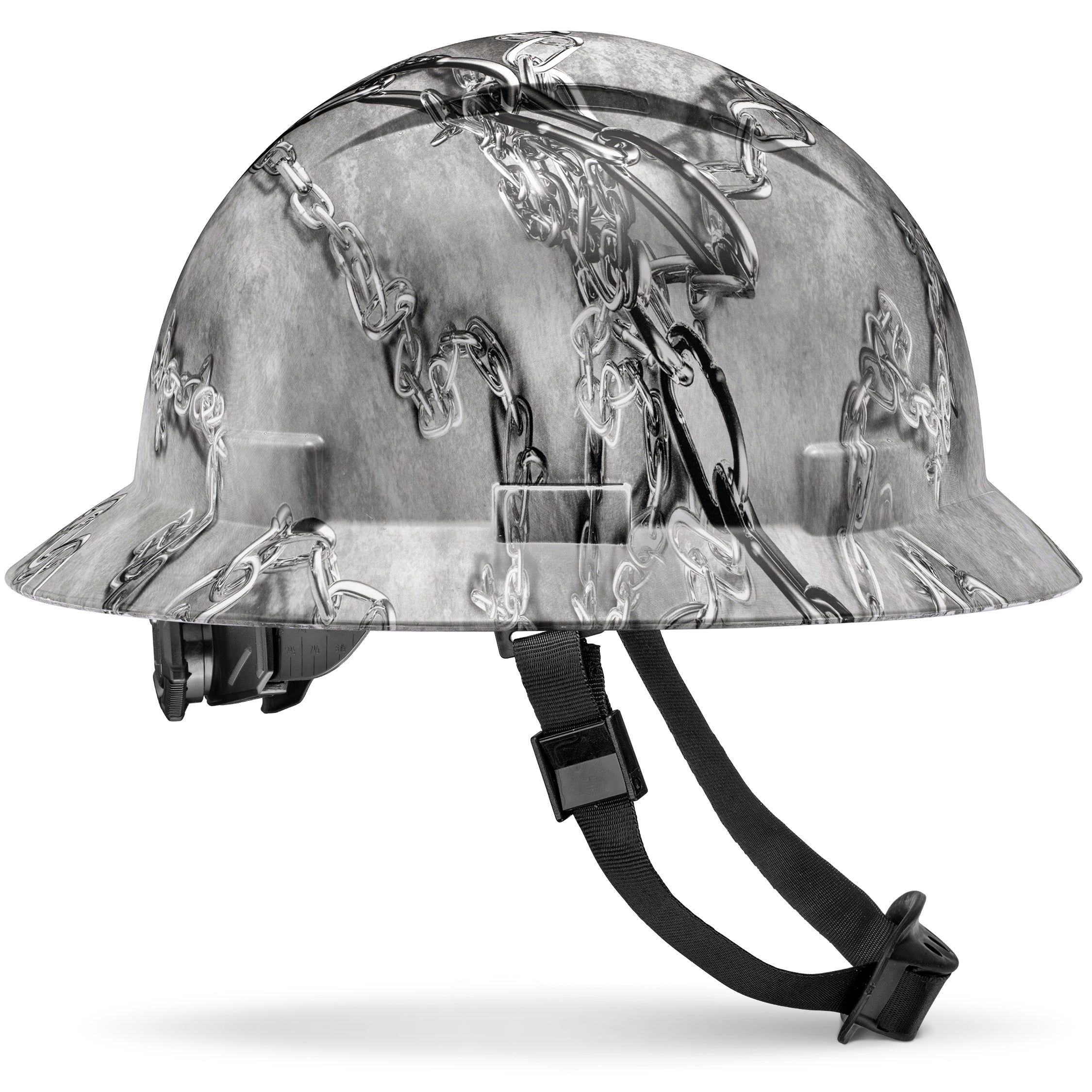 Full Brim Chain Matte Finish Non-Vented Hard Hat