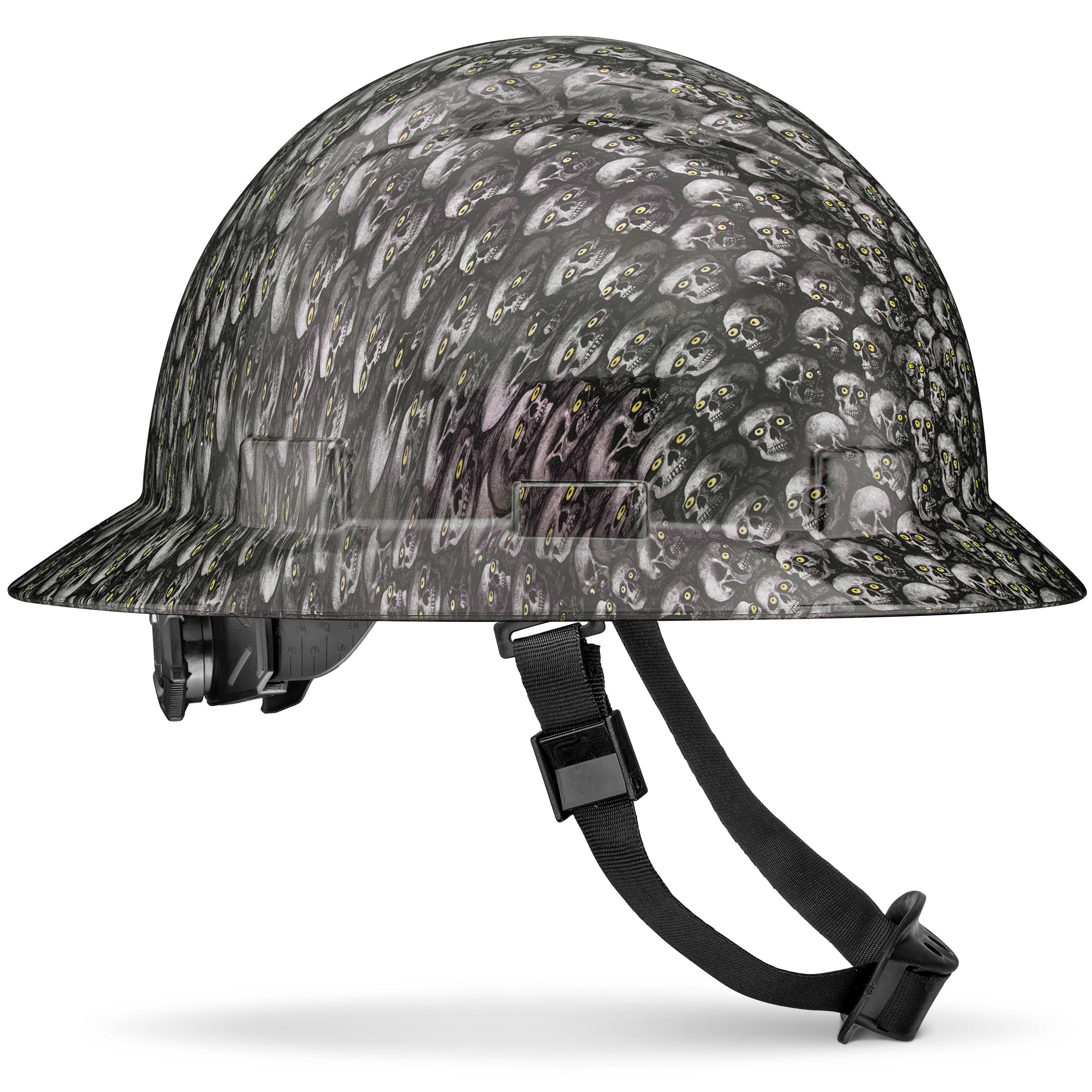 Full Brim Color Skull Shadow Gloss Finish Non-Vented Hard Hat