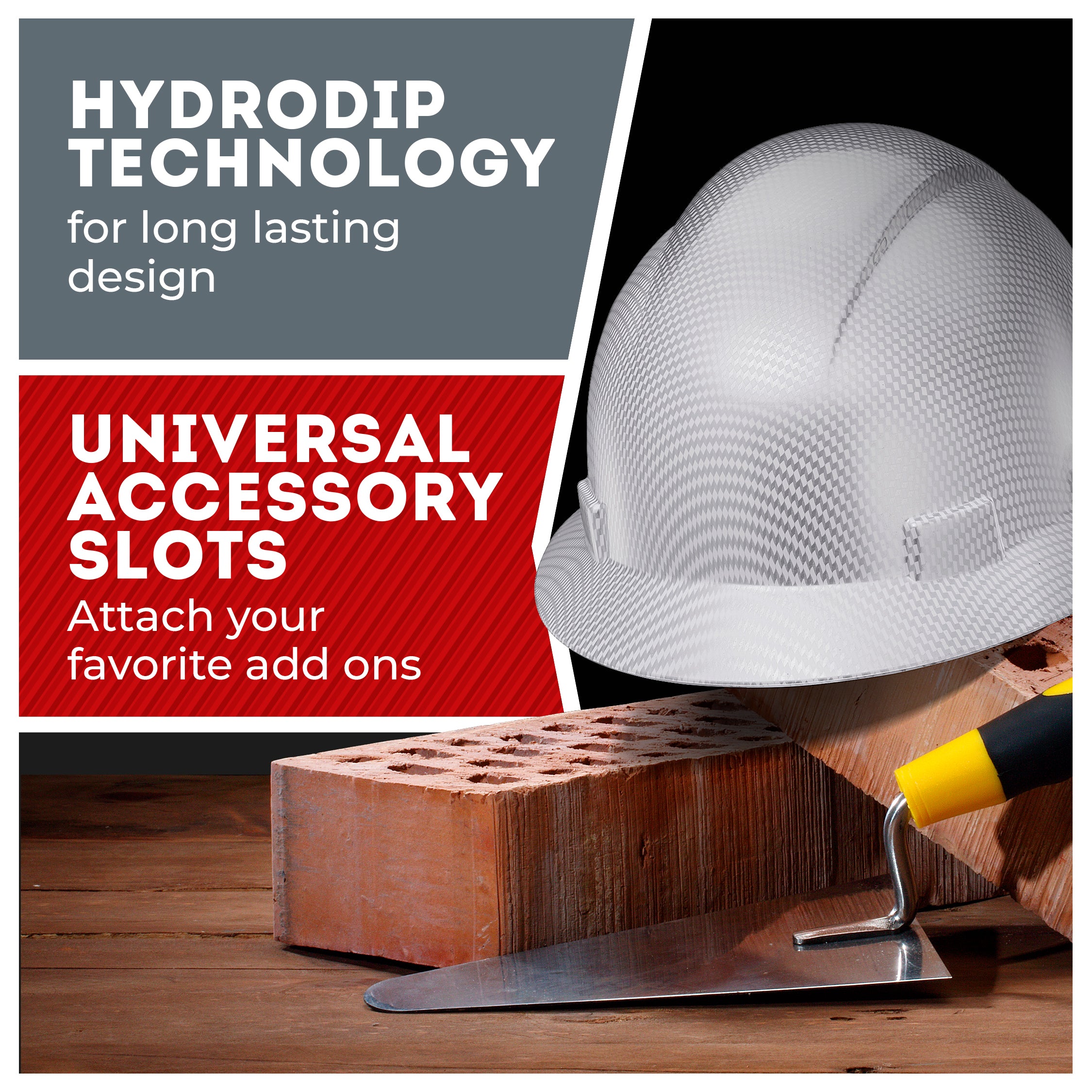 Full Brim Ice Cube Platinum Graphite Design Matte Finish Non-Vented Hard Hat