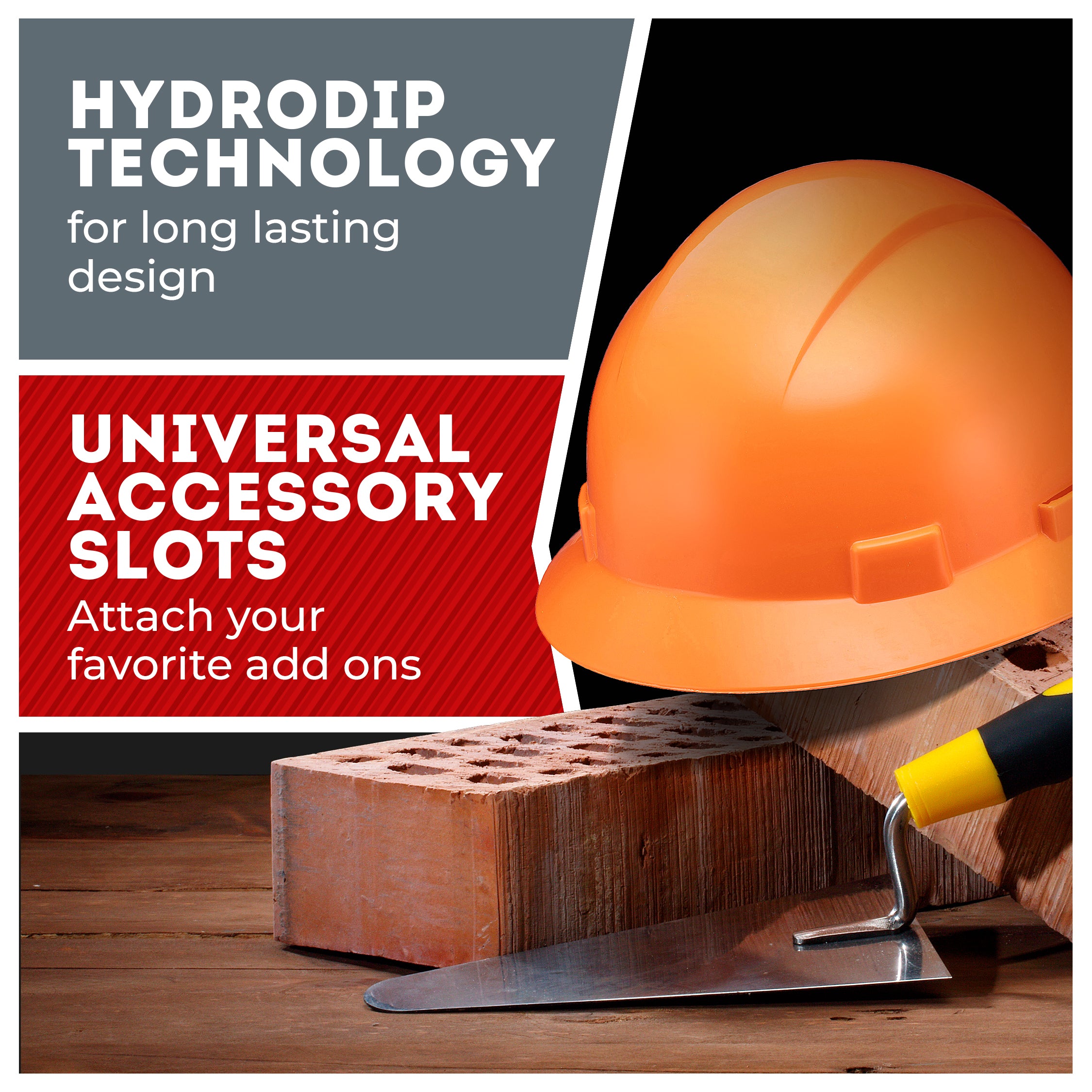 Full Brim Orange Non-Vented Hard Hat