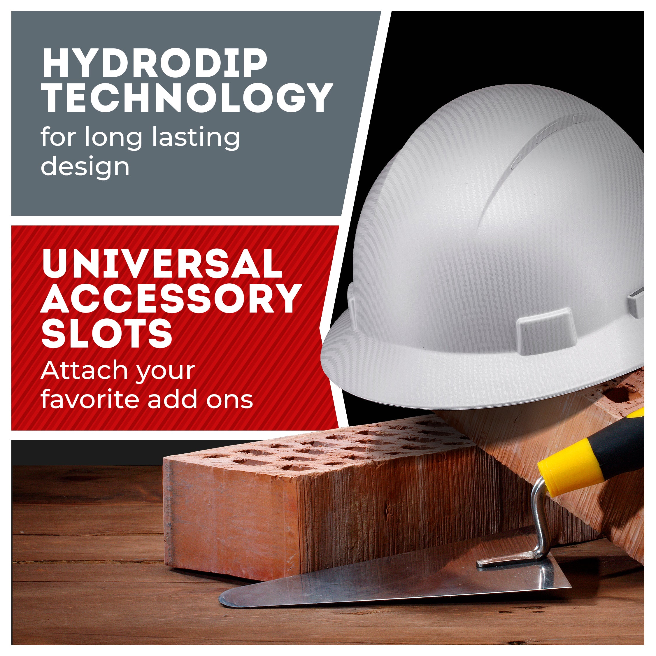 Full Brim Disco Wave Graphite Design Gloss Finish Non-Vented Hard Hat