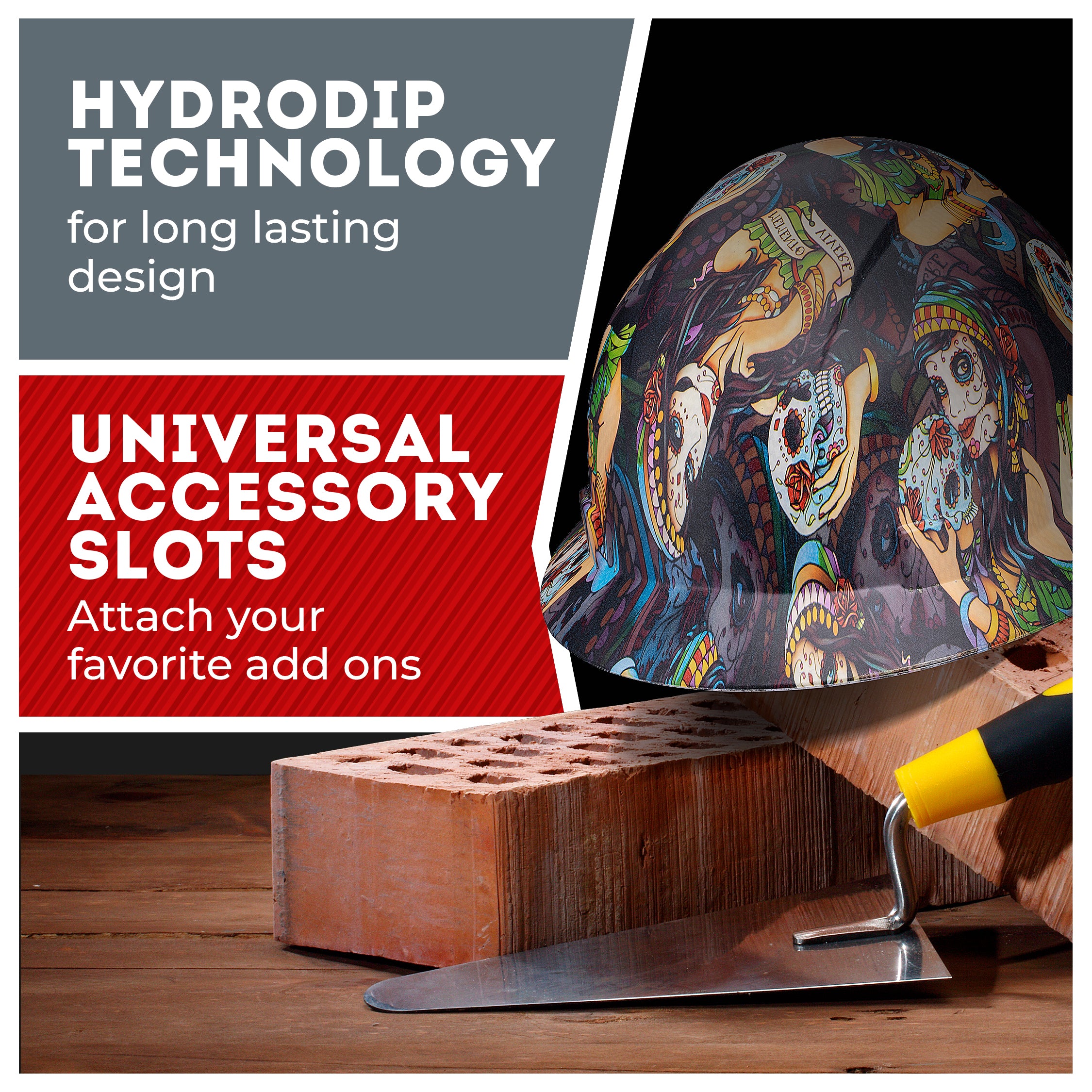 Full Brim Senorita Muerte Matte Finish Non-Vented Hard Hat