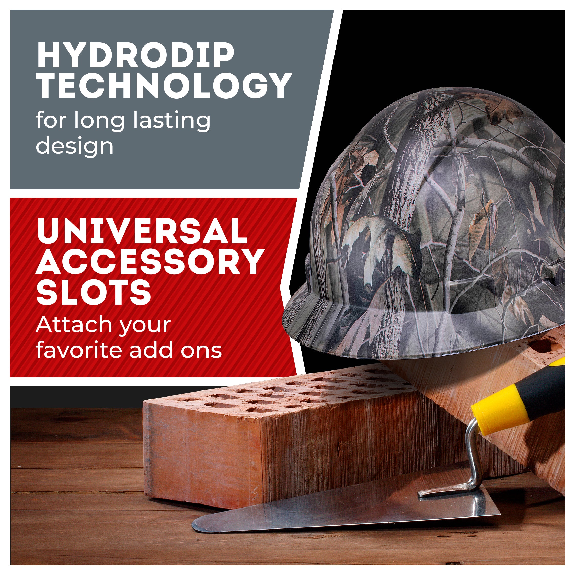 Full Brim Woodsman Camo Matte Finish Non-Vented Hard Hat