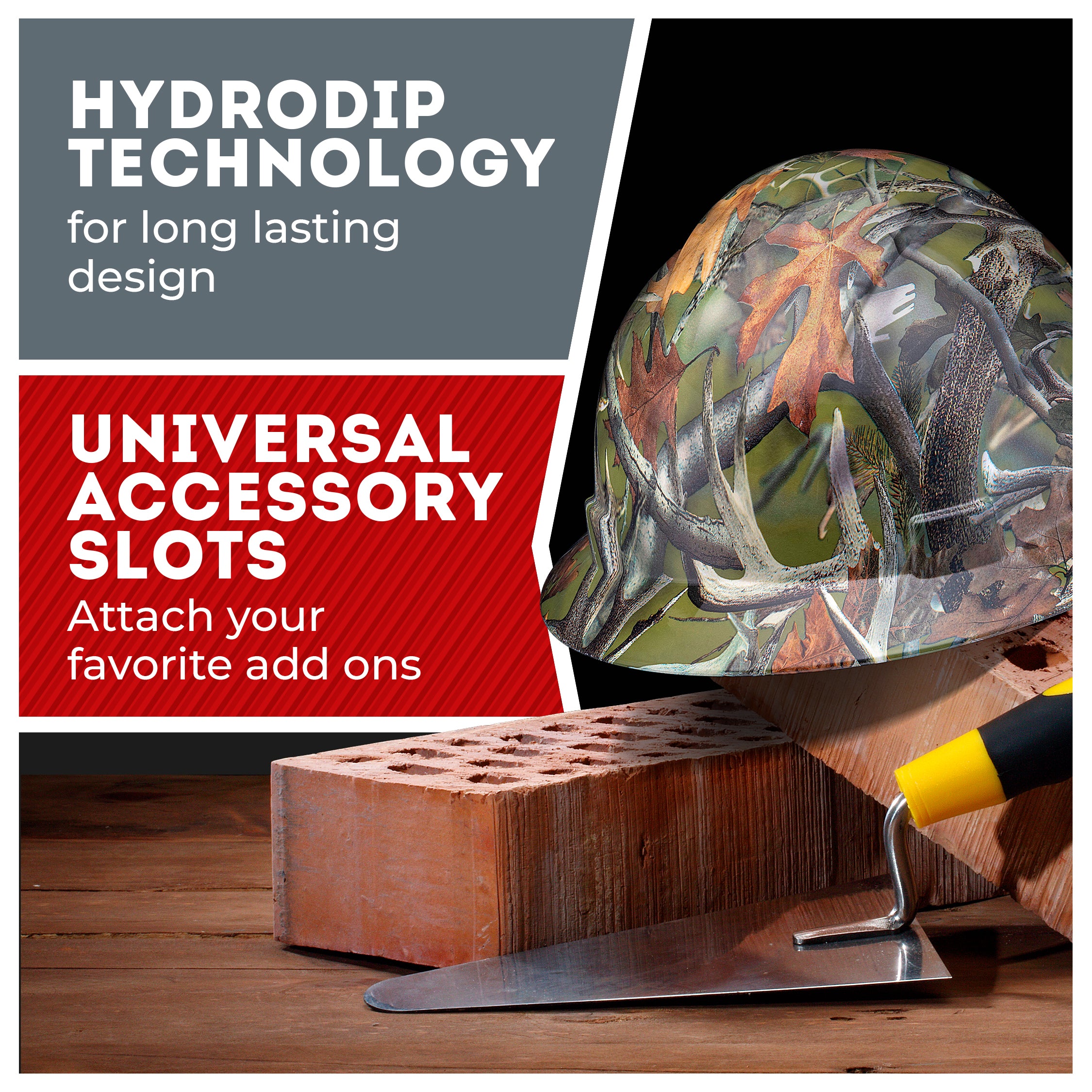 Full Brim Forest Fall Camo Gloss Finish Non-Vented Hard Hat