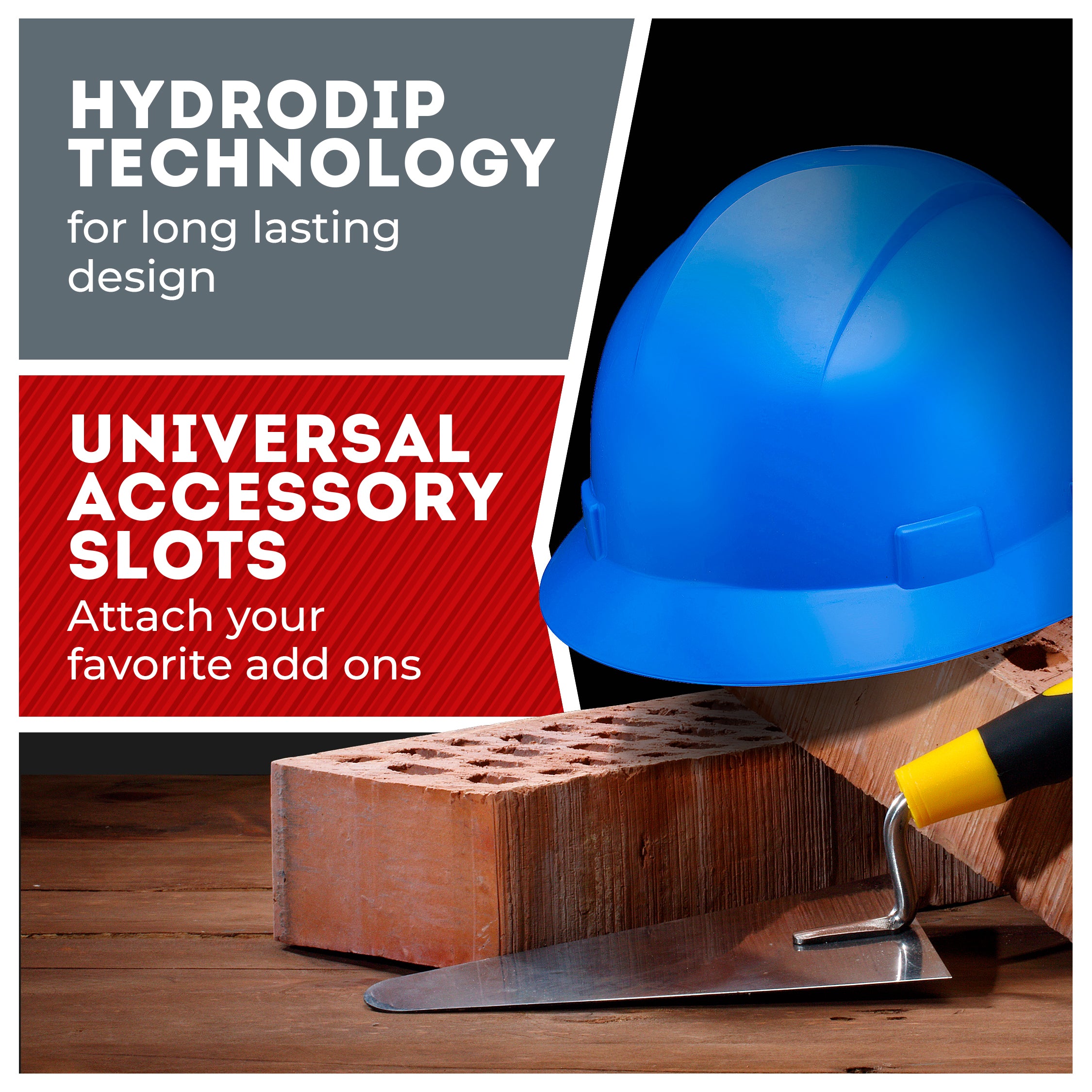 Full Brim Blue Non-Vented Hard Hat