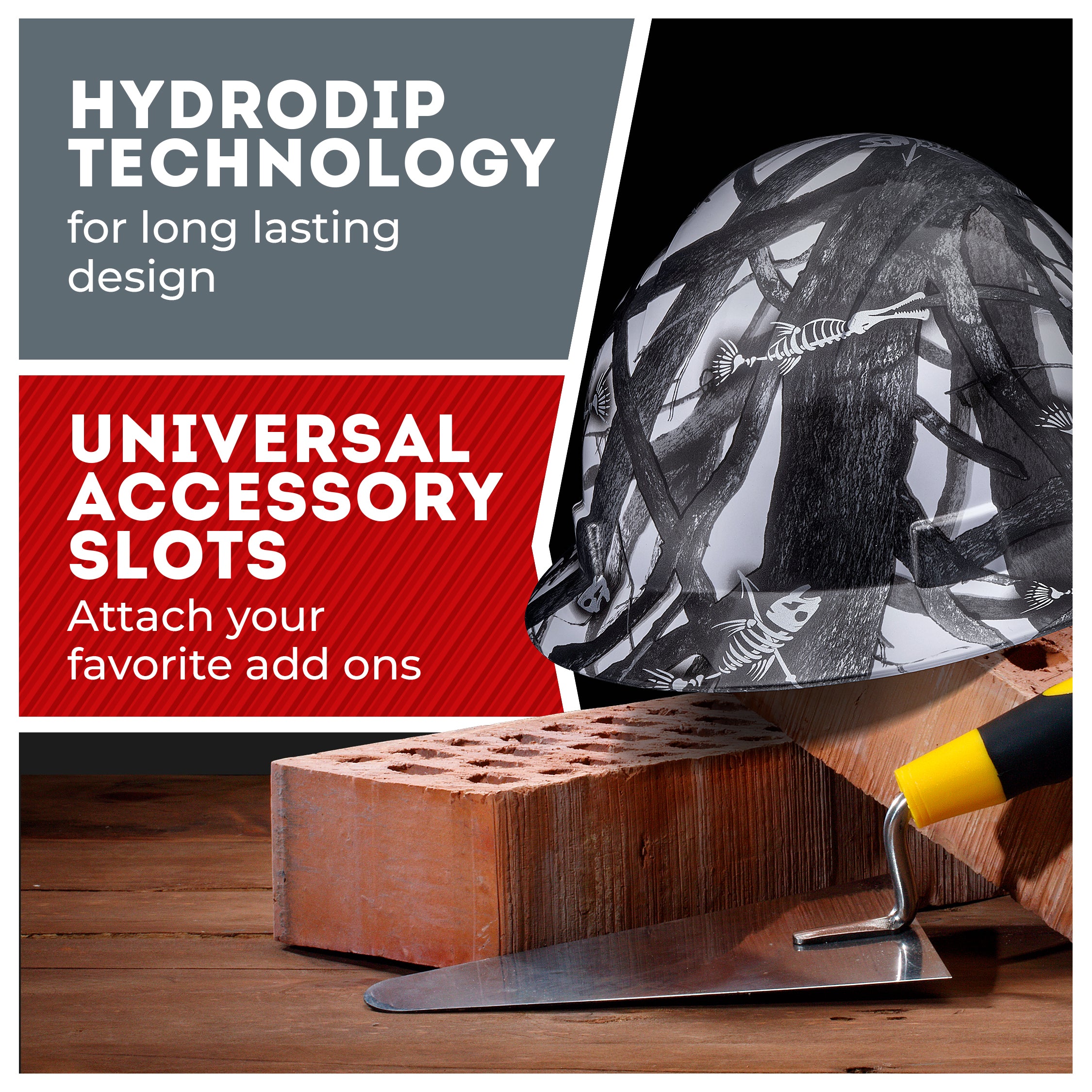 Full Brim Fishbone Gloss Finish Non-Vented Hard Hat