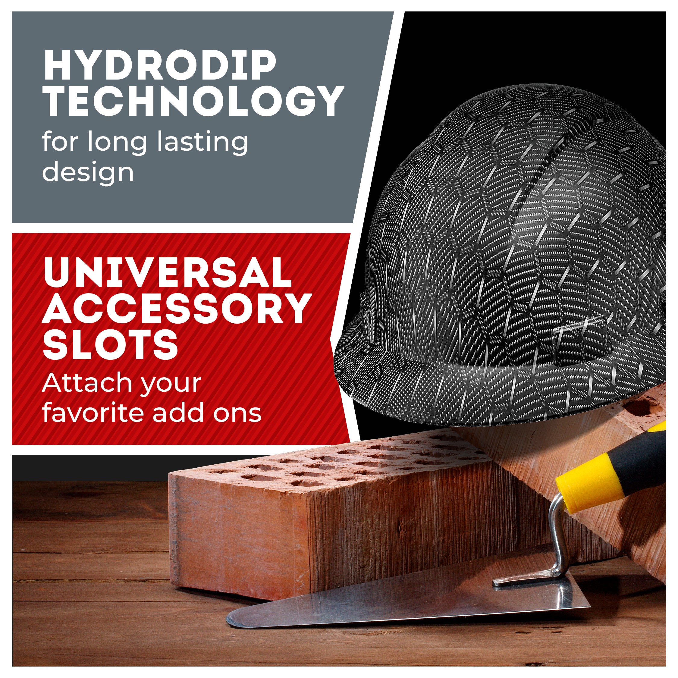 Full Brim Black Honeycomb Graphite Design Matte Finish Non-Vented Hard Hat