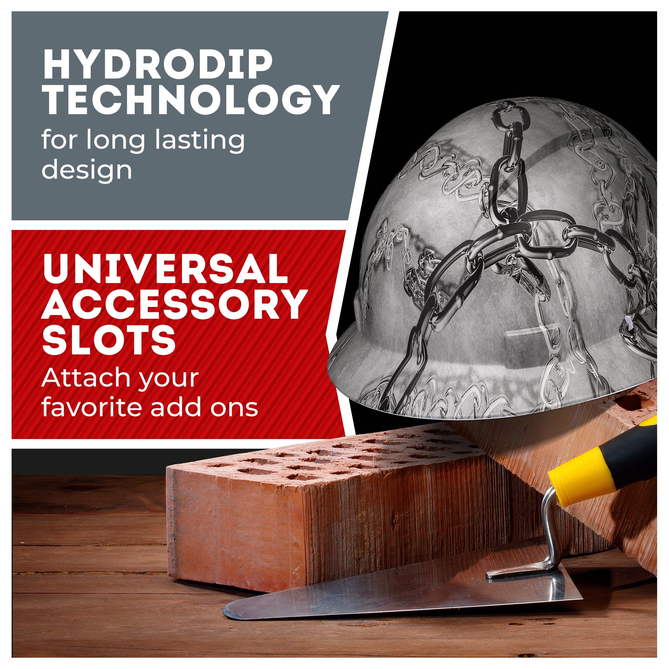 Full Brim Chain Matte Finish Non-Vented Hard Hat