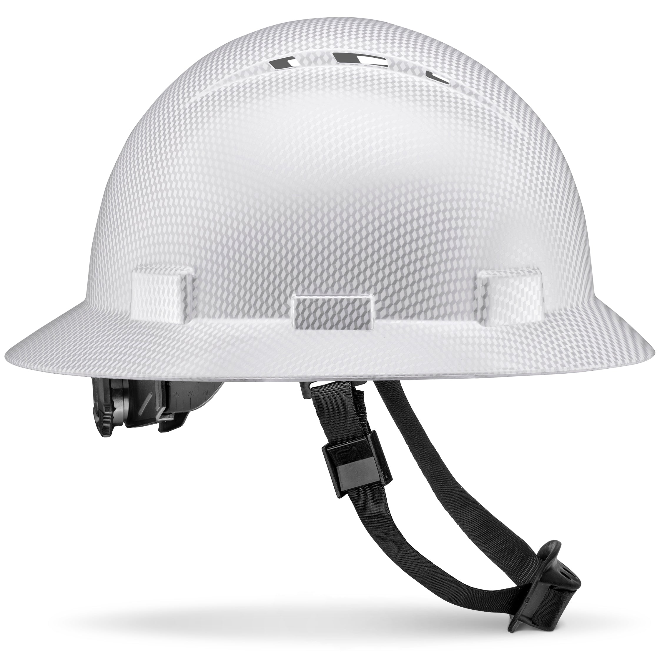 Full Brim Ice Cube Platinum Graphite Design Matte Finish Vented Hard Hat