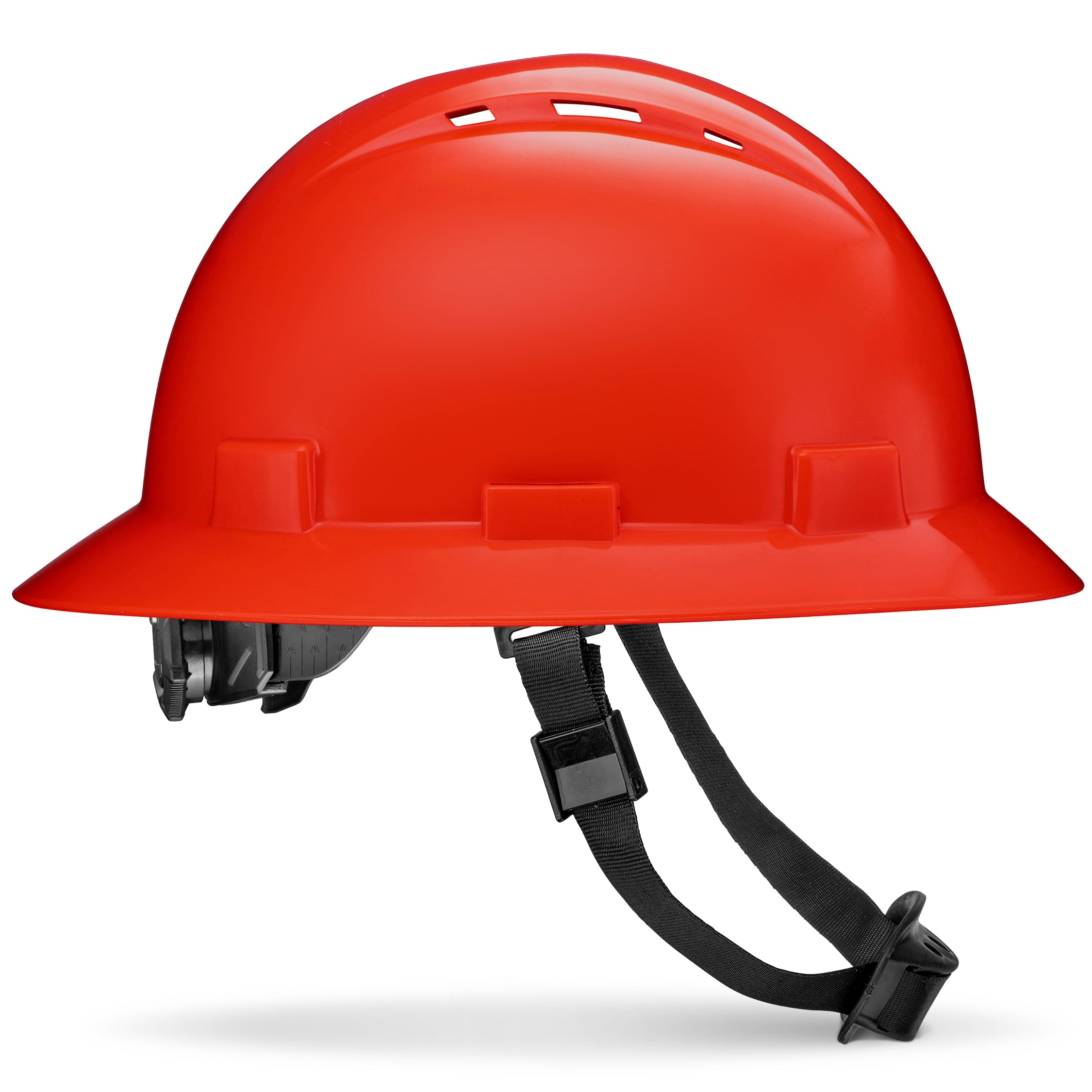 Full Brim Red Vented Hard Hat