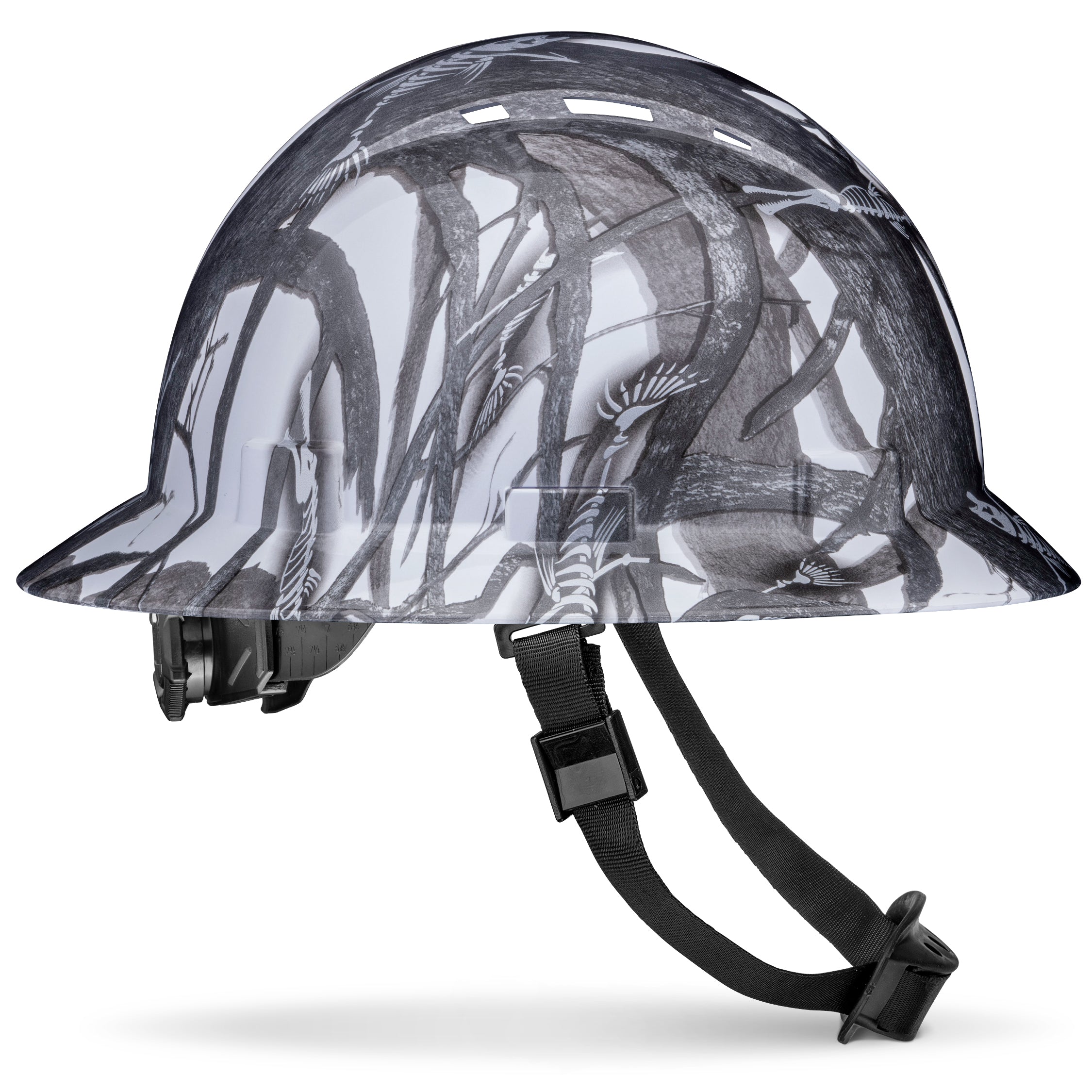 Full Brim Fishbone Gloss Finish Vented Hard Hat