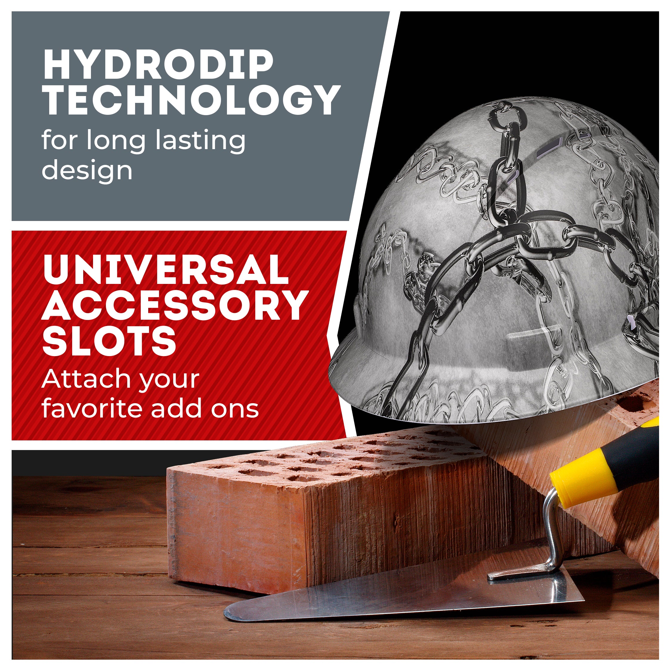 Full Brim Chain Matte Finish Vented Hard Hat