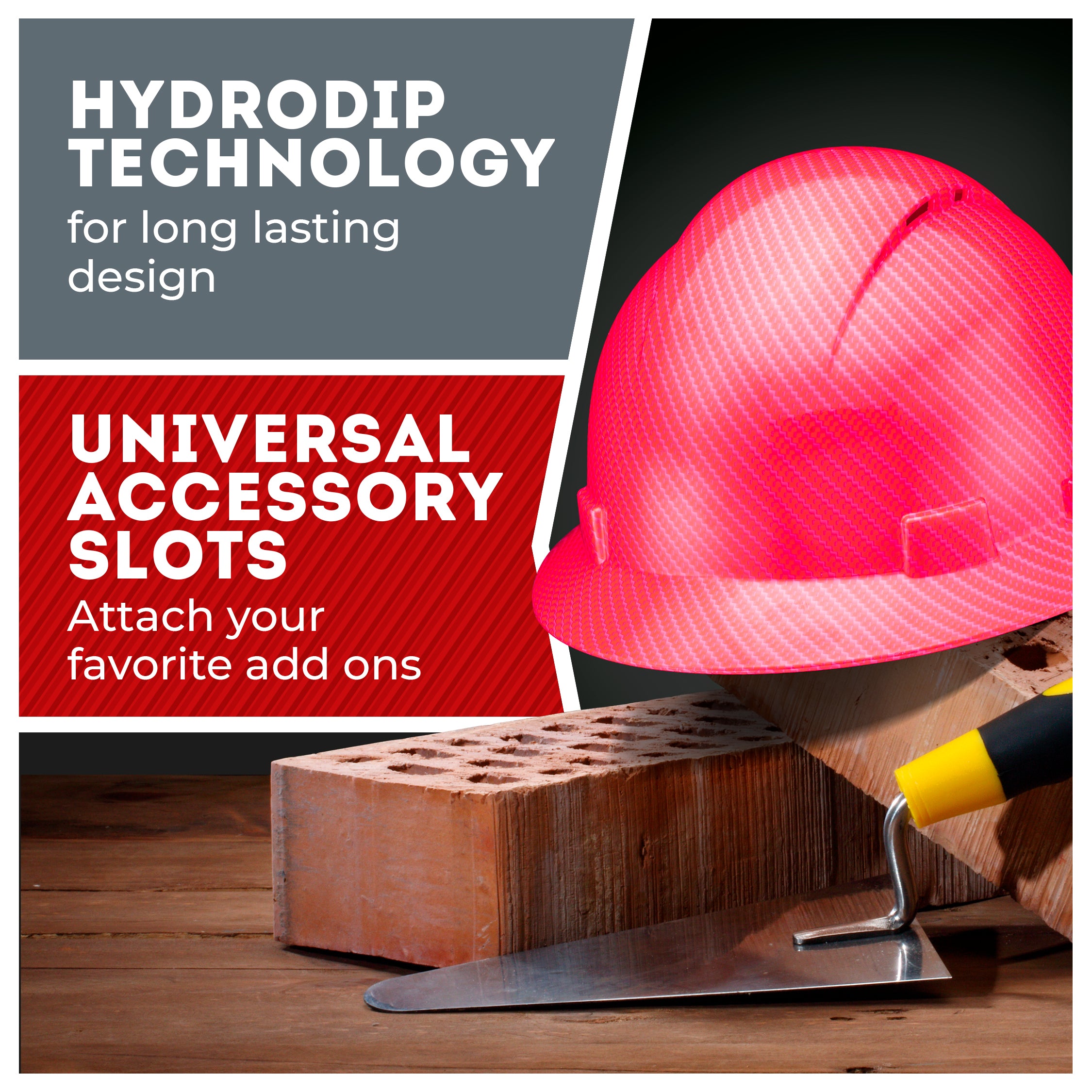 Full Brim Pink Graphite Design Graphite Design Gloss Finish Vented Hard Hat