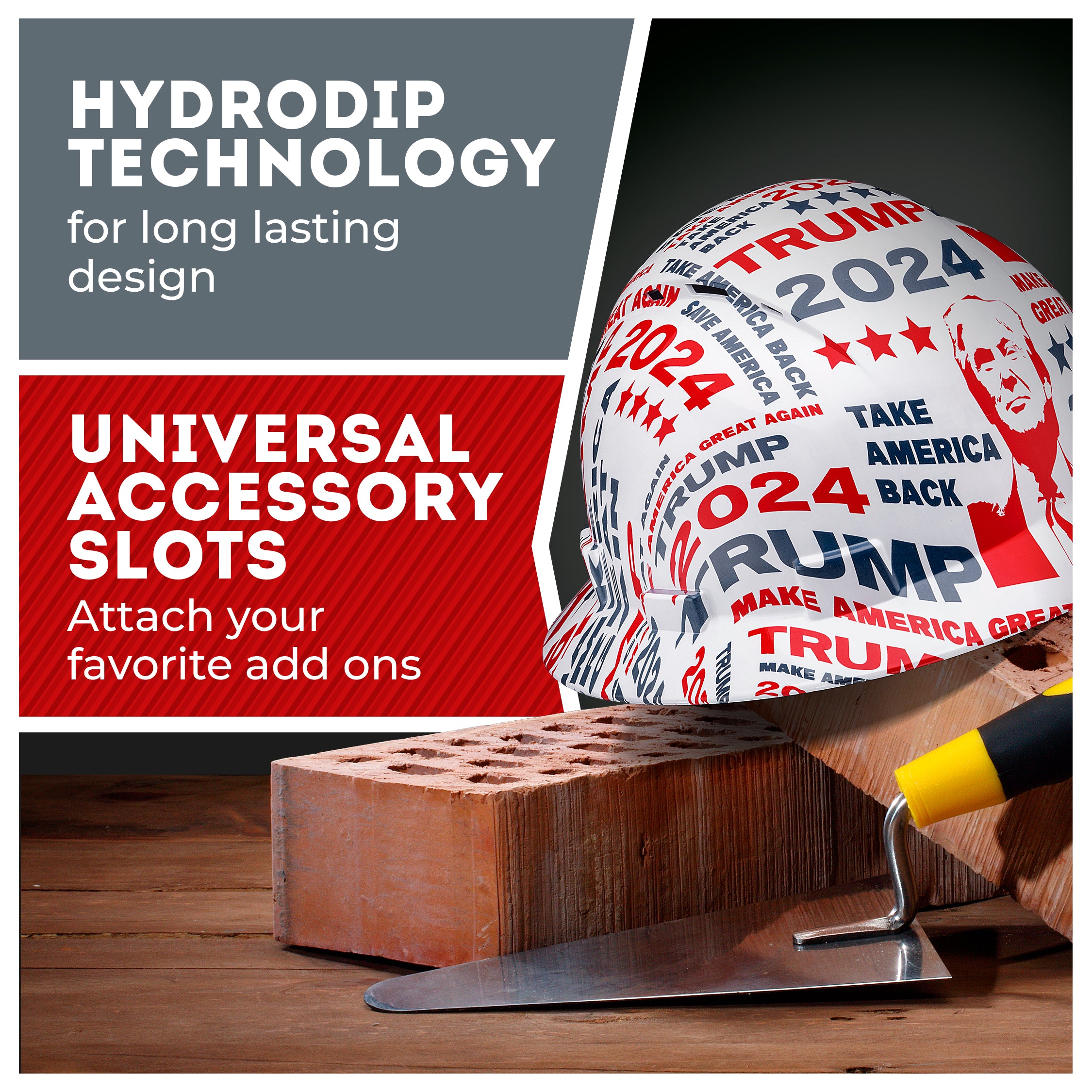 Full Brim Trump 2024 Gloss Finish Vented Hard Hat