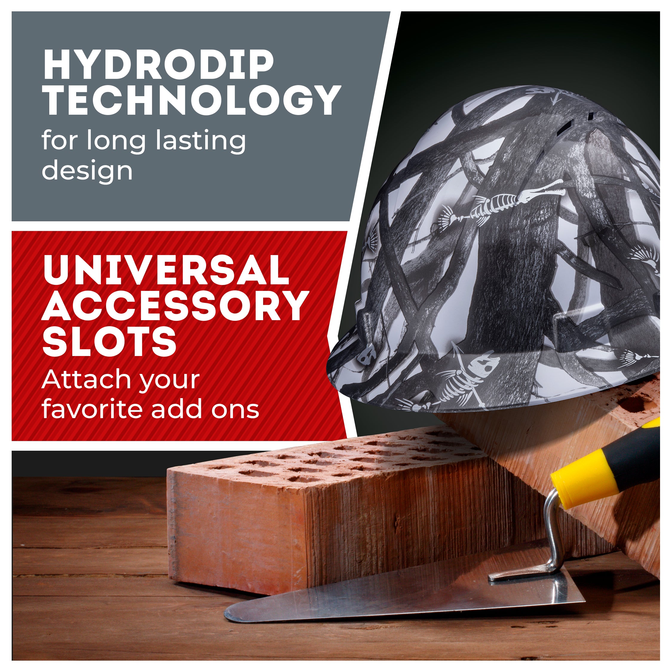 Full Brim Fishbone Gloss Finish Vented Hard Hat