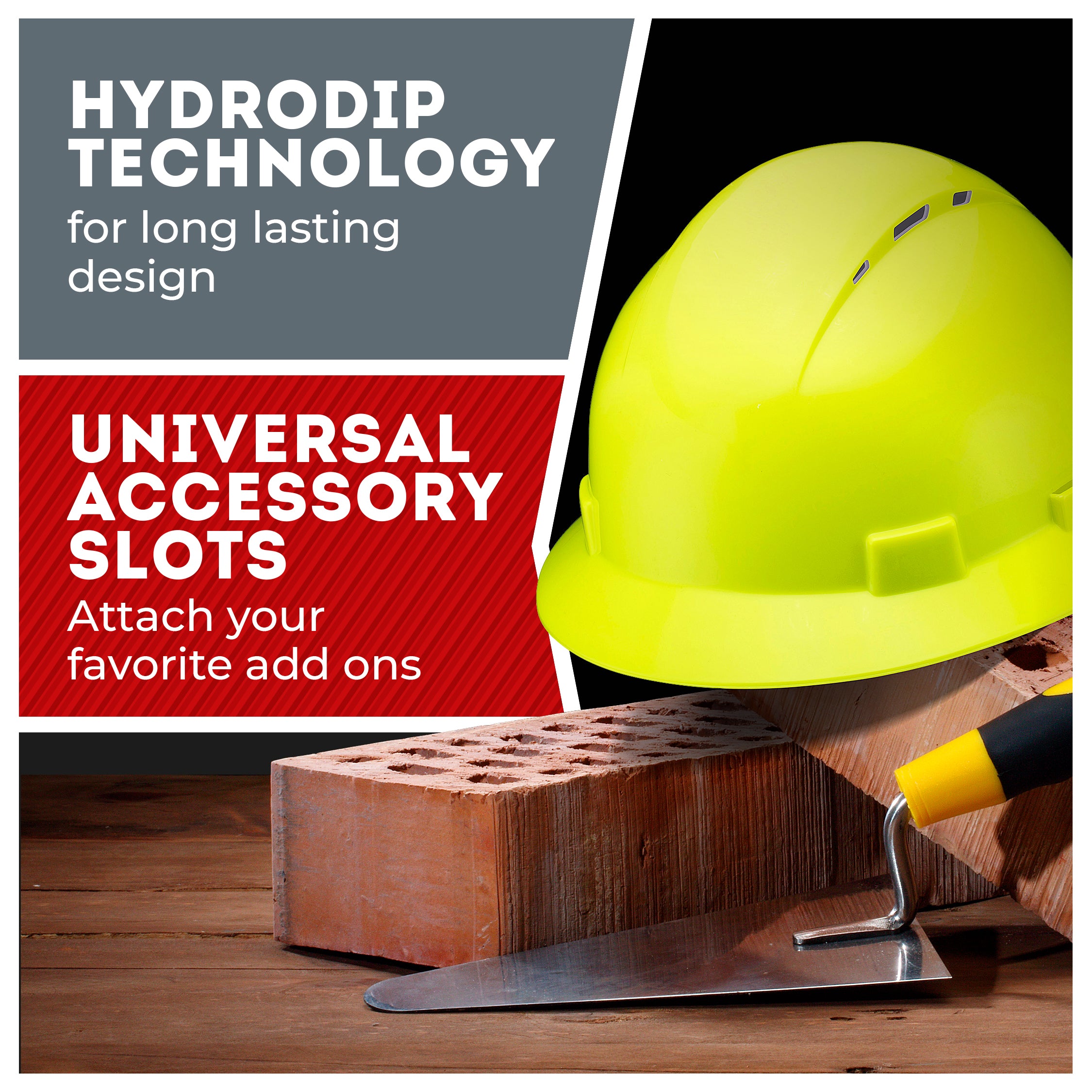 Full Brim Hi-Vis Lime Vented Hard Hat