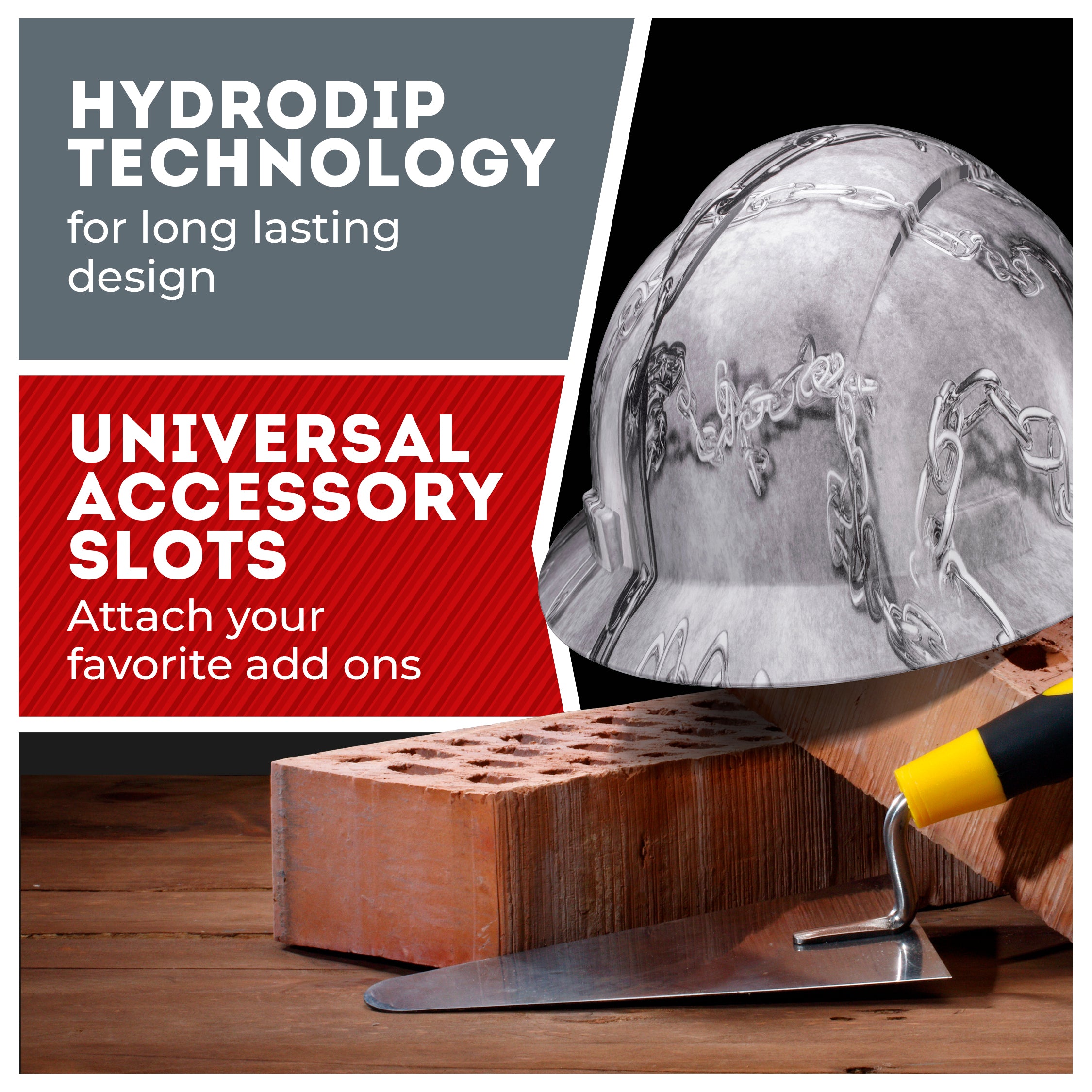 Full Brim Chain Gloss Finish Vented Hard Hat