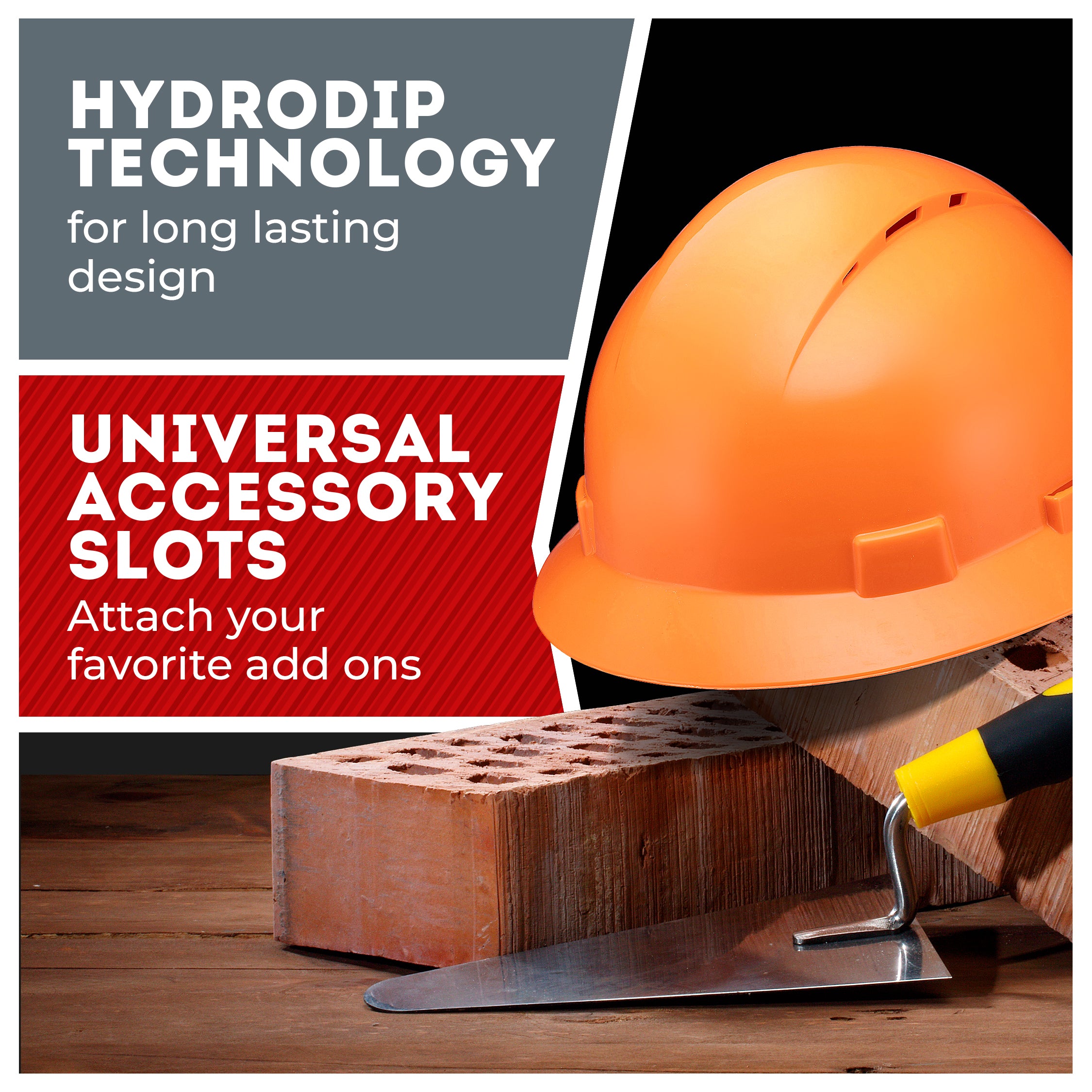 Full Brim Orange Vented Hard Hat