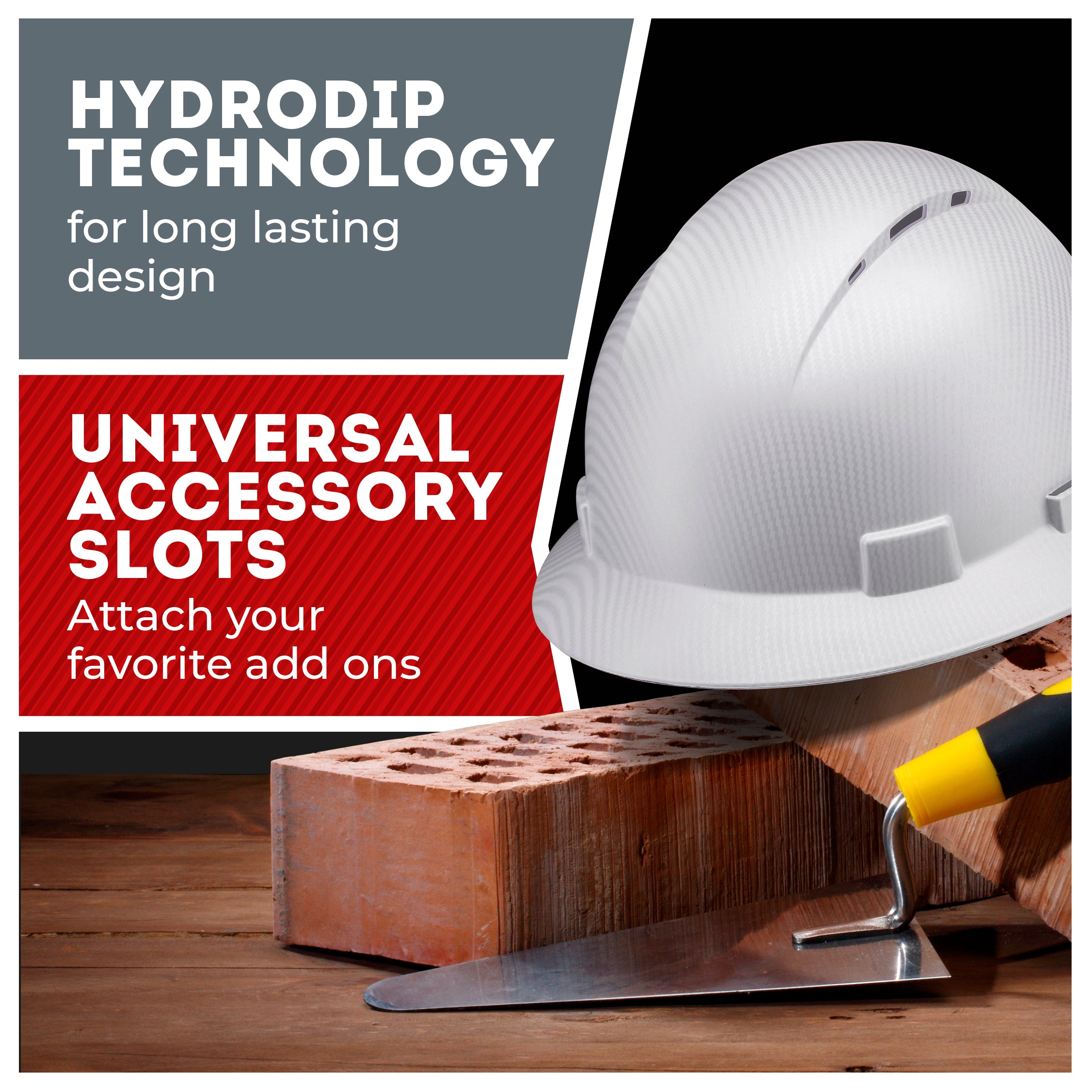 Full Brim Disco Wave Graphite Design Matte Finish Vented Hard Hat