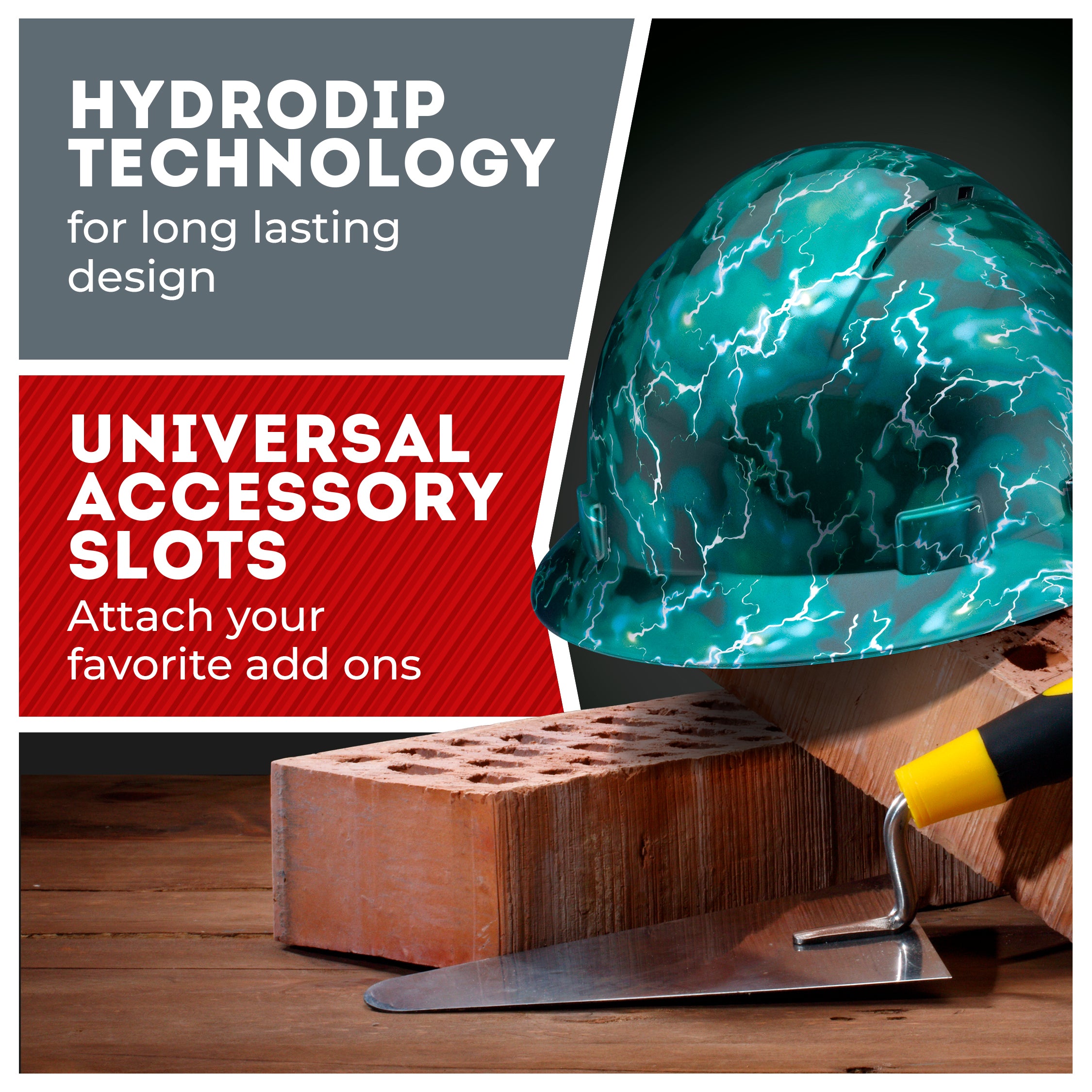 Full Brim Aqua Lightning Gloss Finish Vented Hard Hat