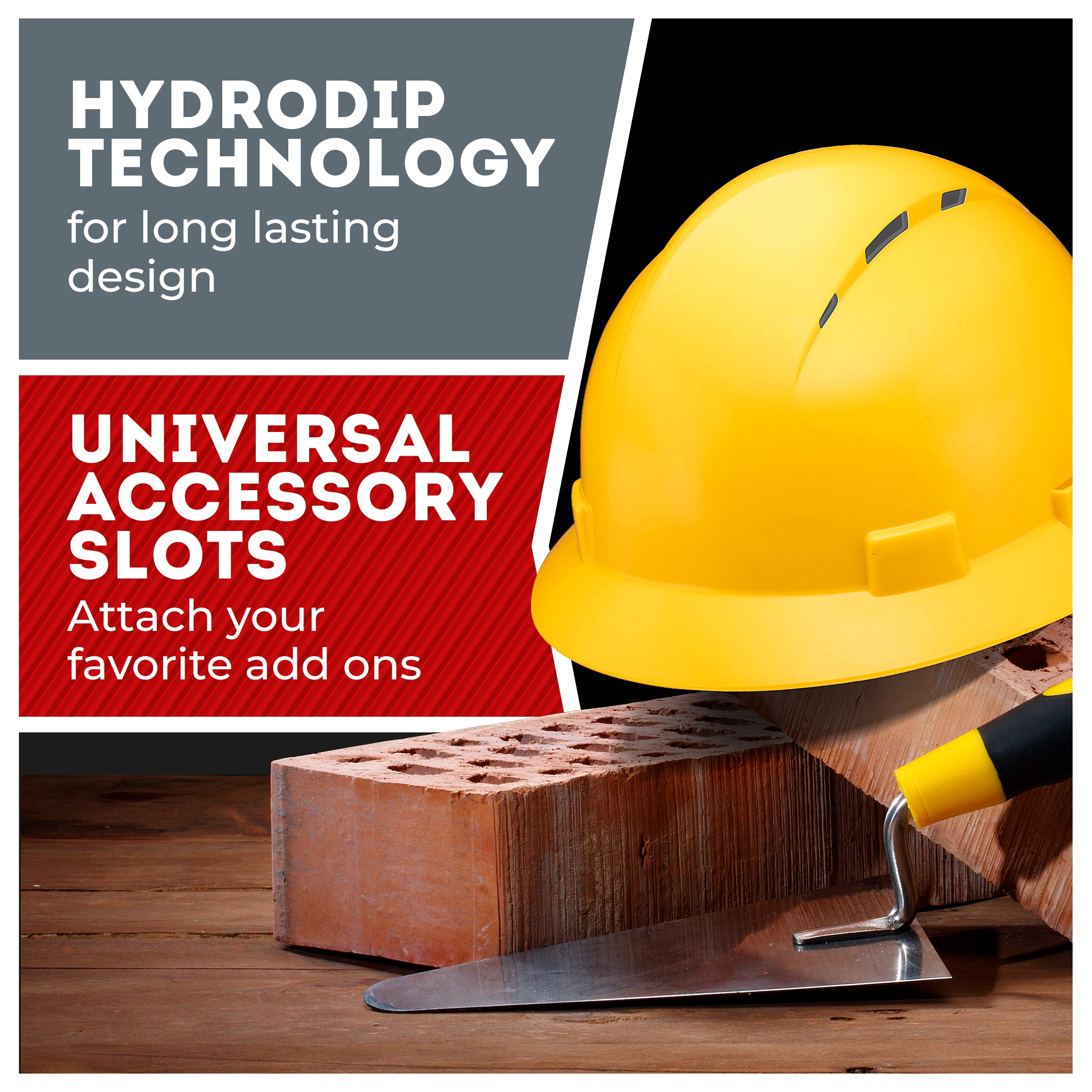 Full Brim Yellow Vented Hard Hat