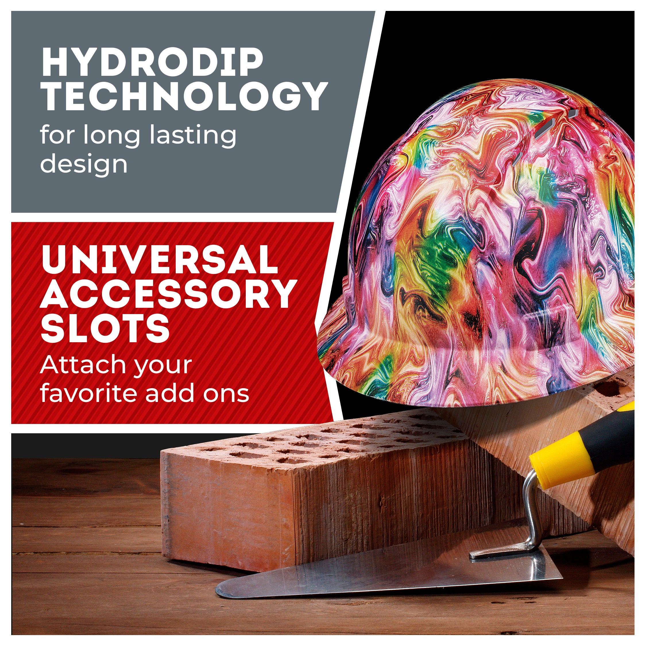 Full Brim Psychedelic Matte Finish Vented Hard Hat