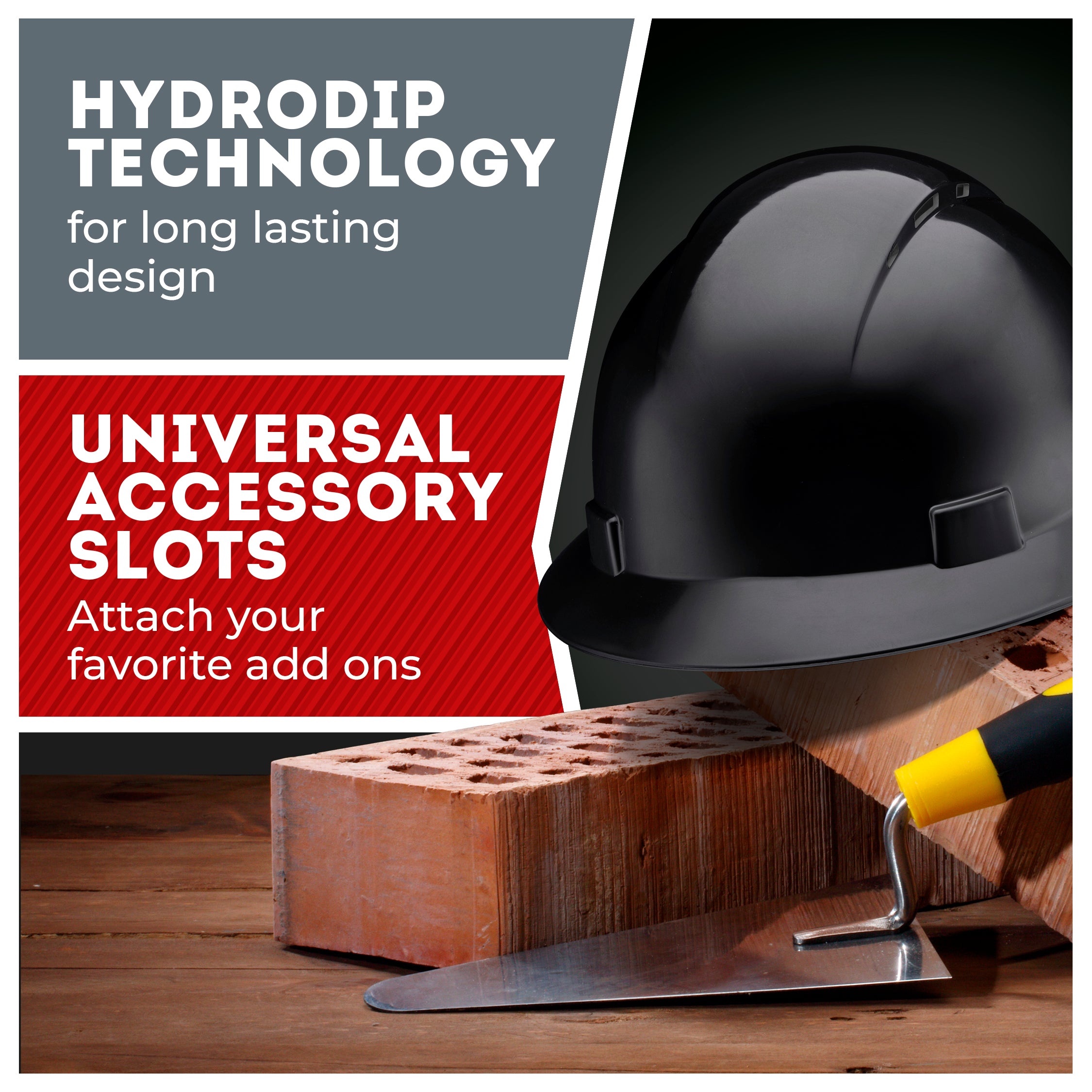 Full Brim Black Vented Hard Hat