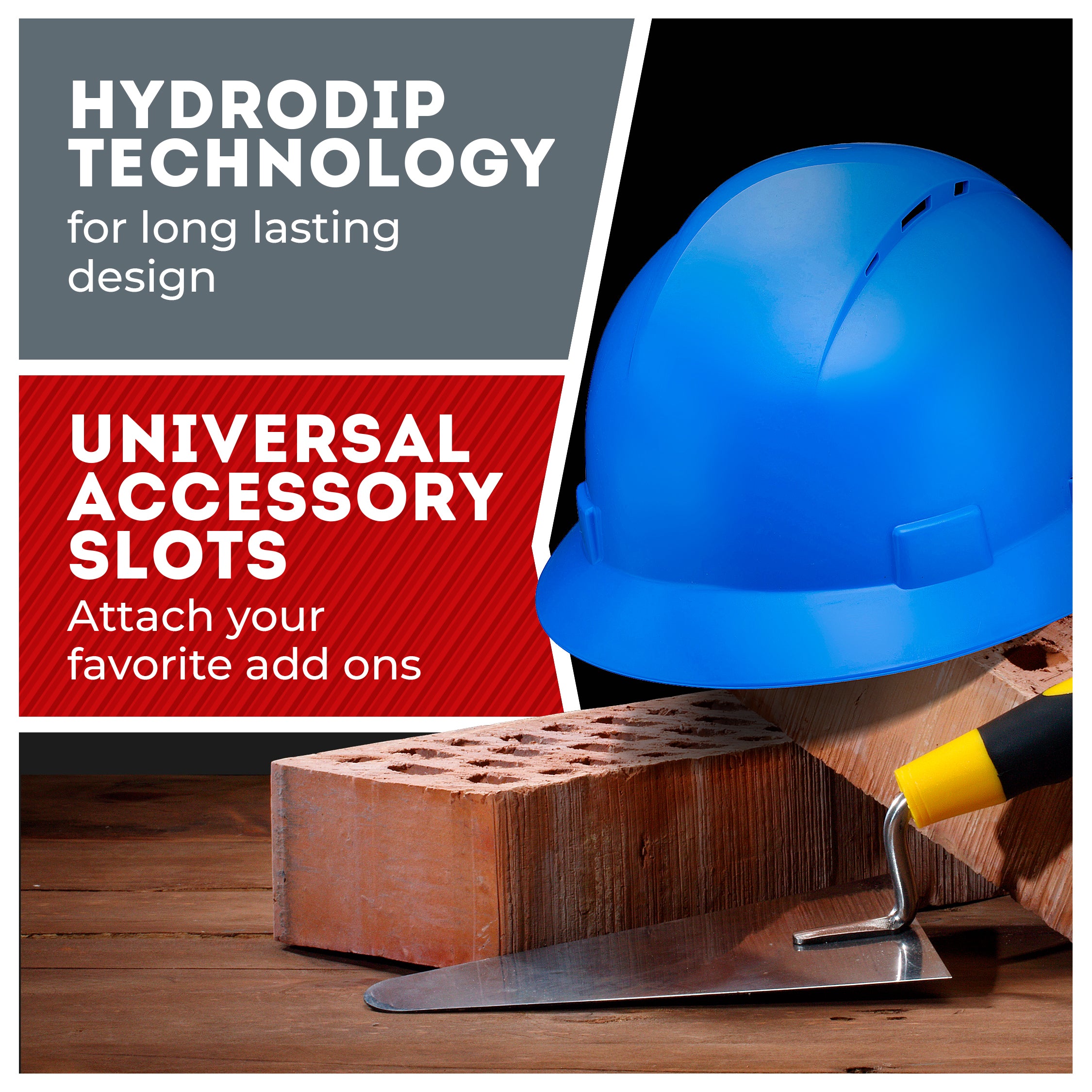 Full Brim Blue Vented Hard Hat