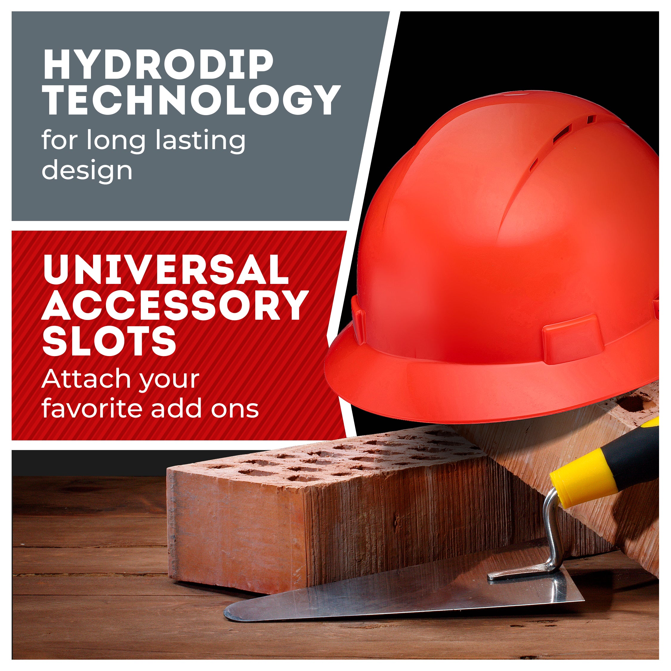 Full Brim Red Vented Hard Hat