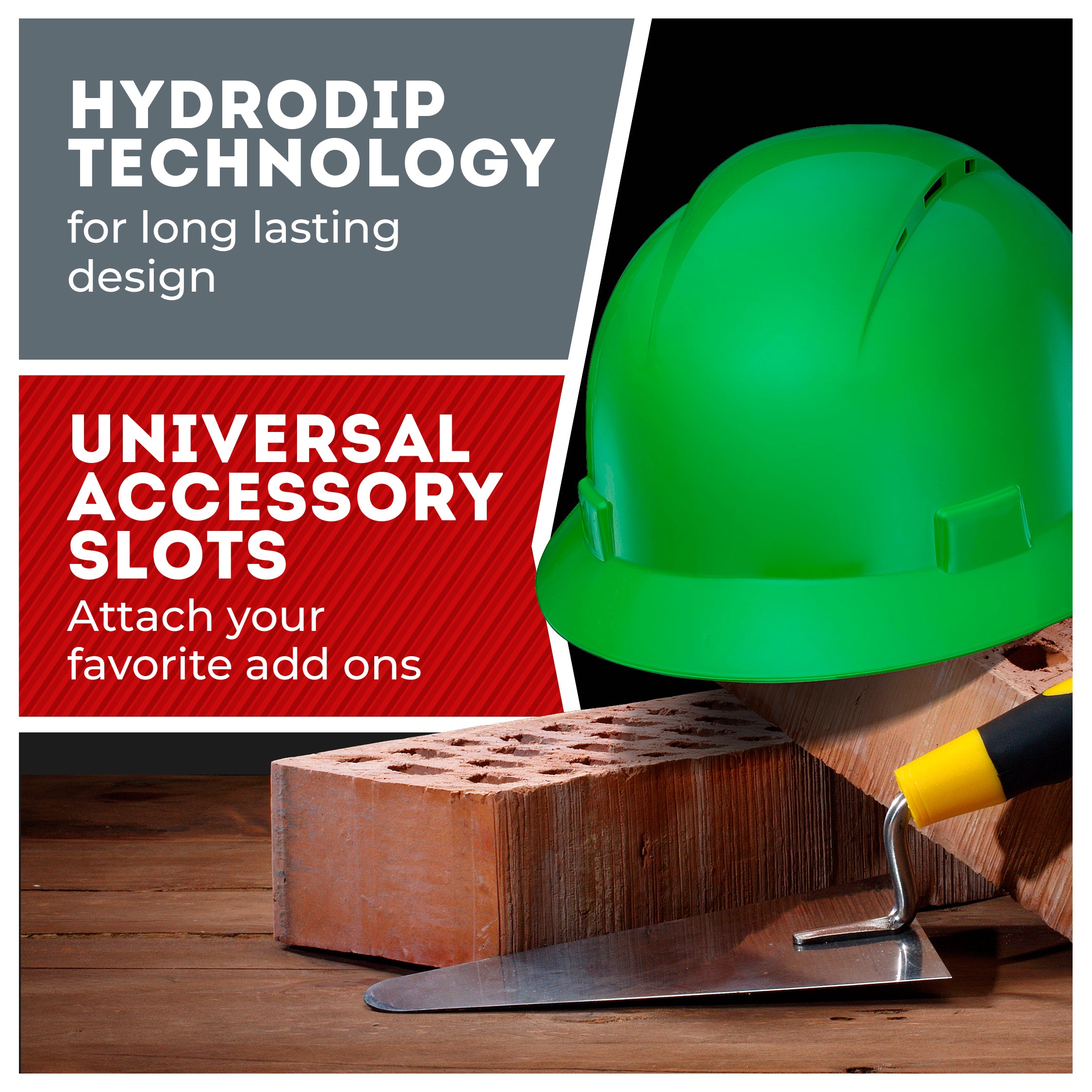 Full Brim Green Vented Hard Hat