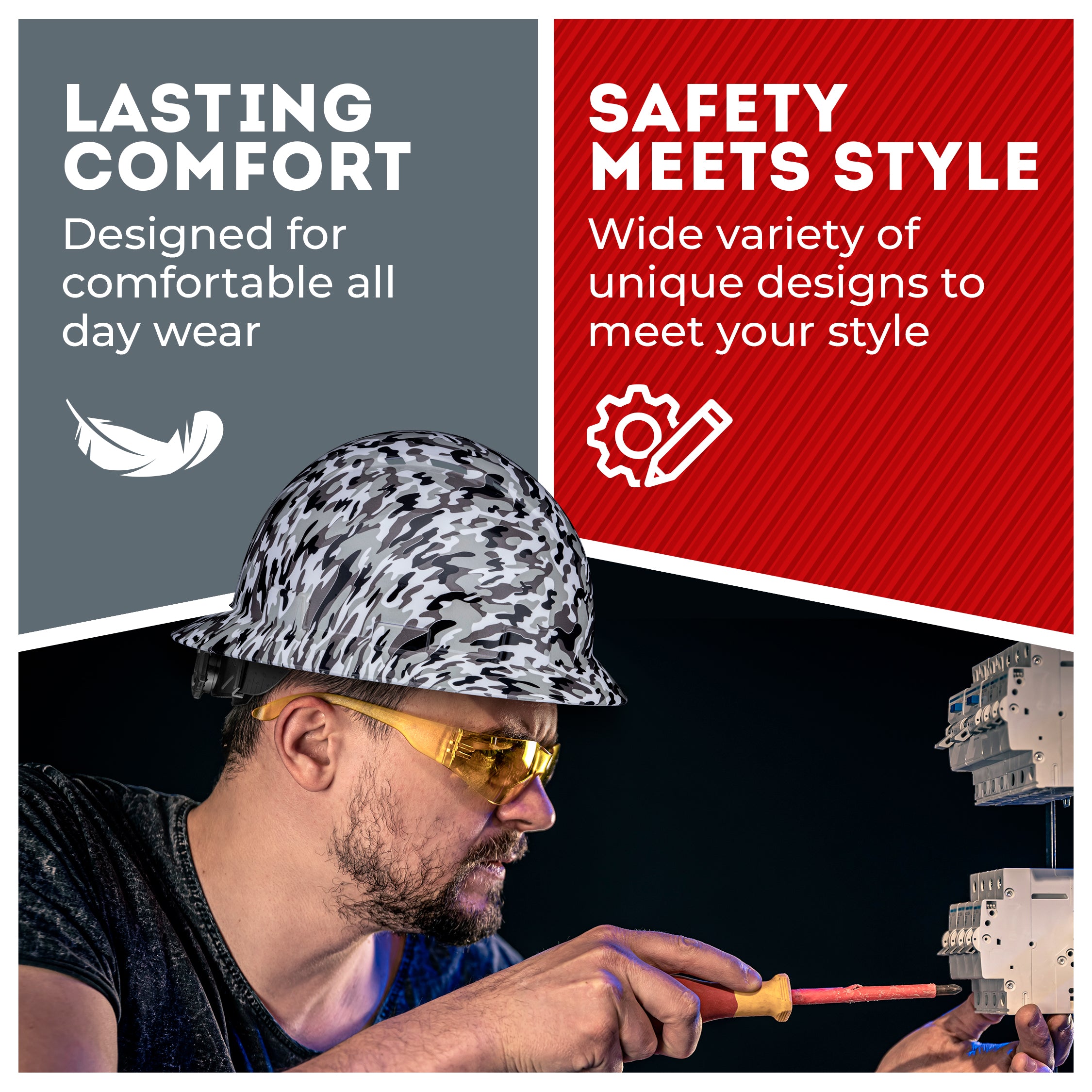 Full Brim True Camo Gloss Finish Vented Hard Hat