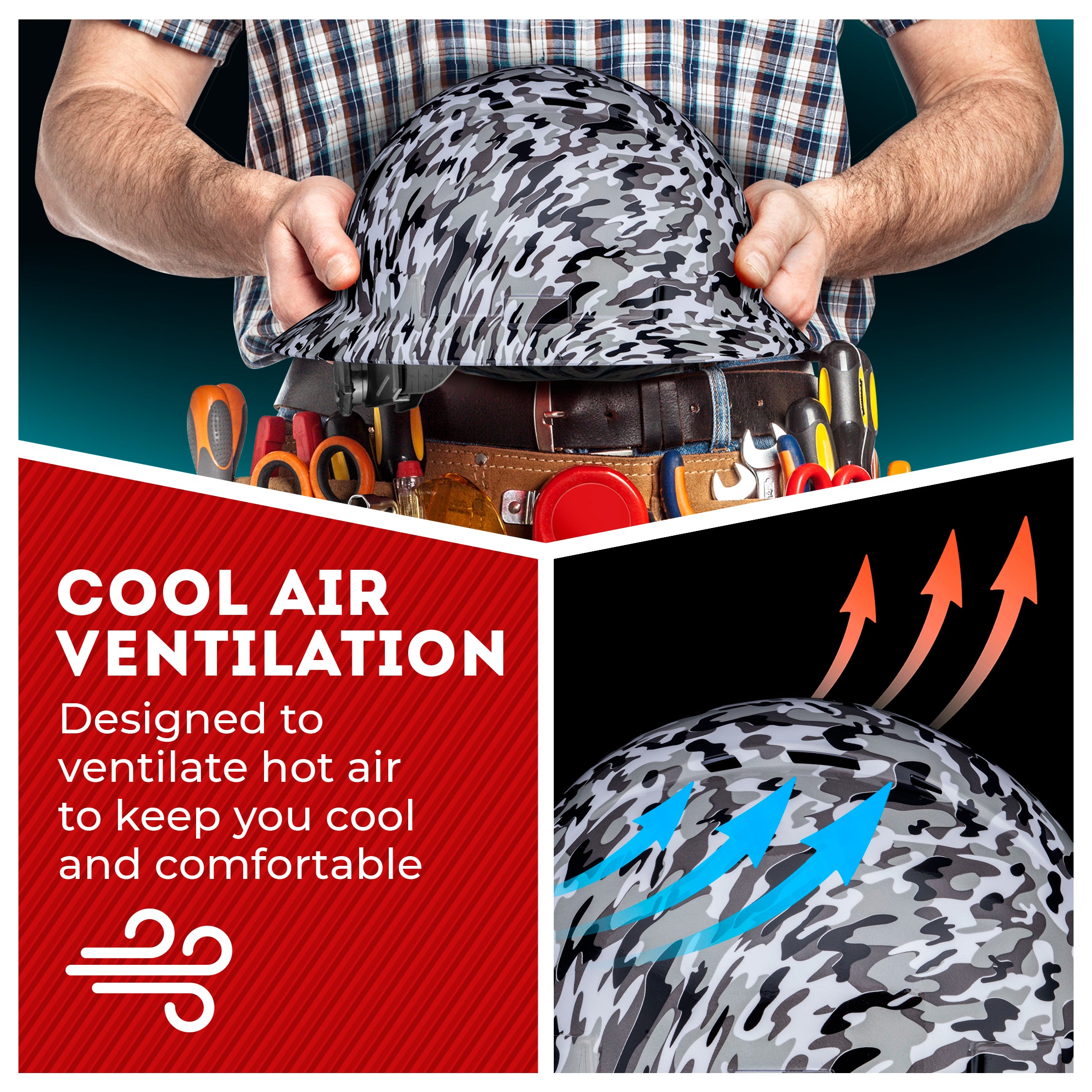 Full Brim True Camo Gloss Finish Vented Hard Hat