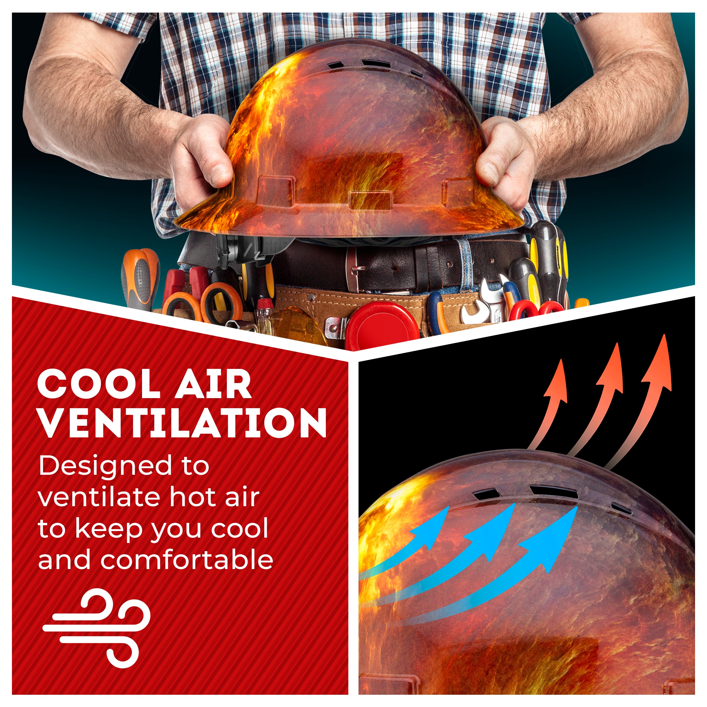 Full Brim Stormy Sky Gloss Finish Vented Hard Hat